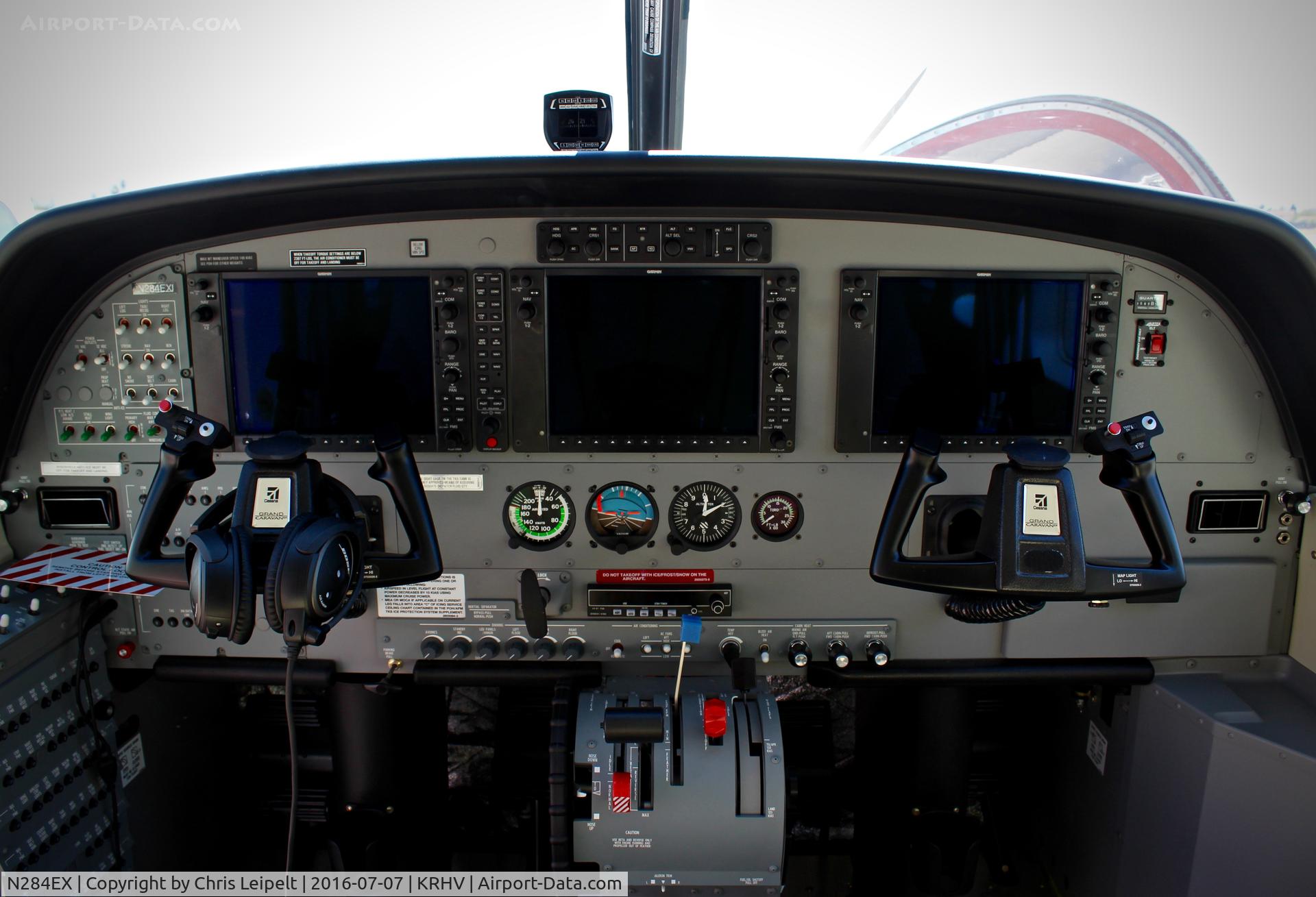 N284EX, 2016 Cessna 208B Grand Caravan EX C/N 208B5284, The very nice cockpit of a 2016 Grand Caravan EX owned by the Textron Aviation company of Wichita, KS. This C208 featured some G1000s and the 'Oasis' executive cabin, similar to something you'd find in a business jet.