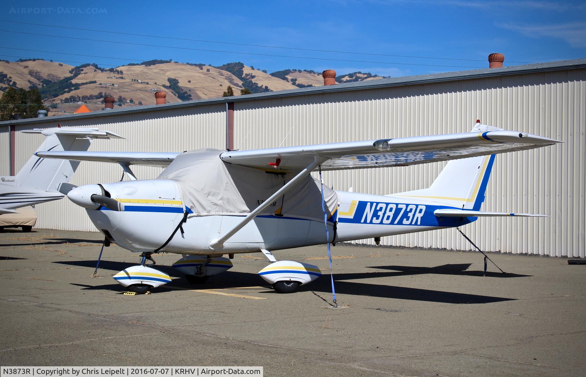 N3873R, 1966 Cessna 172H C/N 17255373, Locally-based 1966 Cessna 172H parked at a temporary tie down to make room for the 2016 Airport Day at Reid Hillview Airport, San Jose, CA.