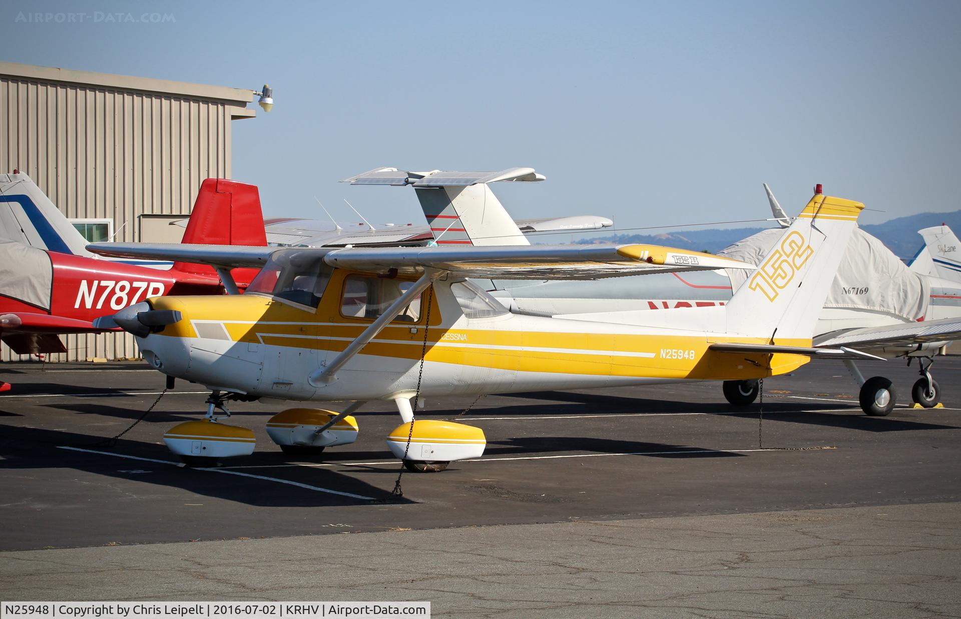 N25948, 1977 Cessna 152 C/N 15280875, Locally-based 1977 Cessna 152 at Reid Hillview Airport, San Jose, CA.
