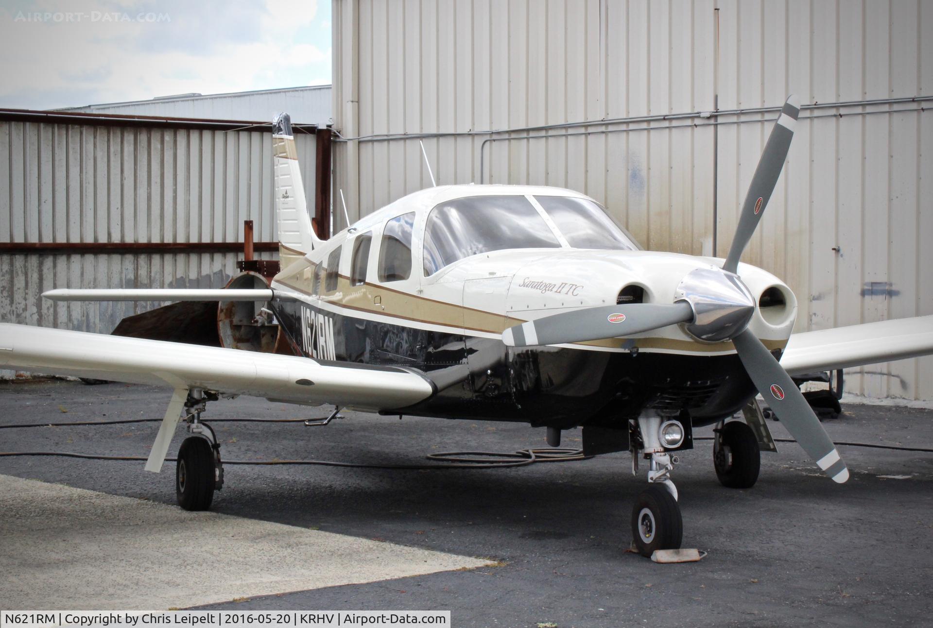 N621RM, 1997 Piper PA-32R-301T Turbo Saratoga C/N 3257019, Bay Area based 1997 Piper PA-32R parked beside Aerial Avionics at Reid Hillview Airport, San Jose, CA.