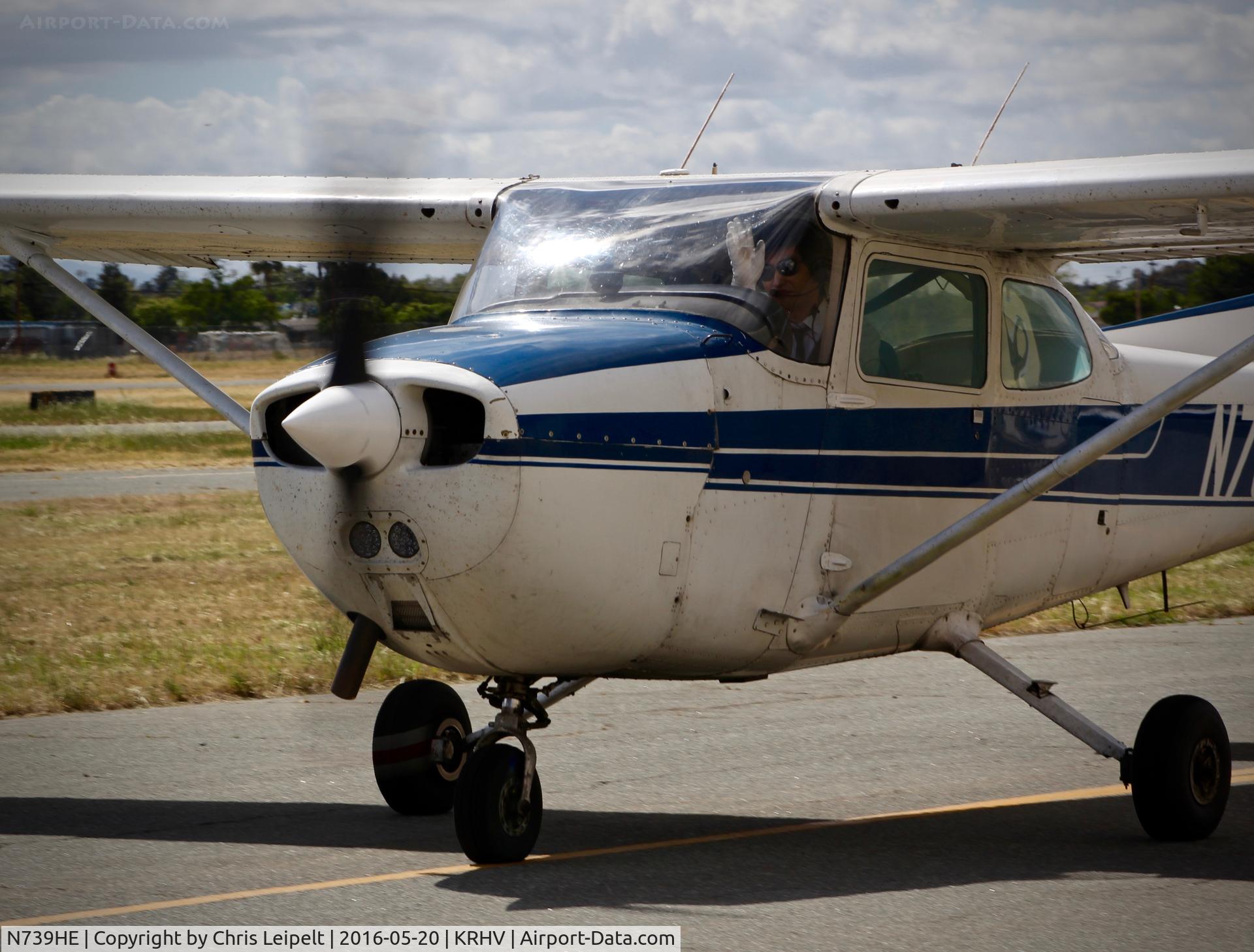 N739HE, 1978 Cessna 172N C/N 17270549, Locally-based 1978 Cessna 172N taxing out for departure at Reid Hillview Airport, San Jose, CA. Thanks for the wave!