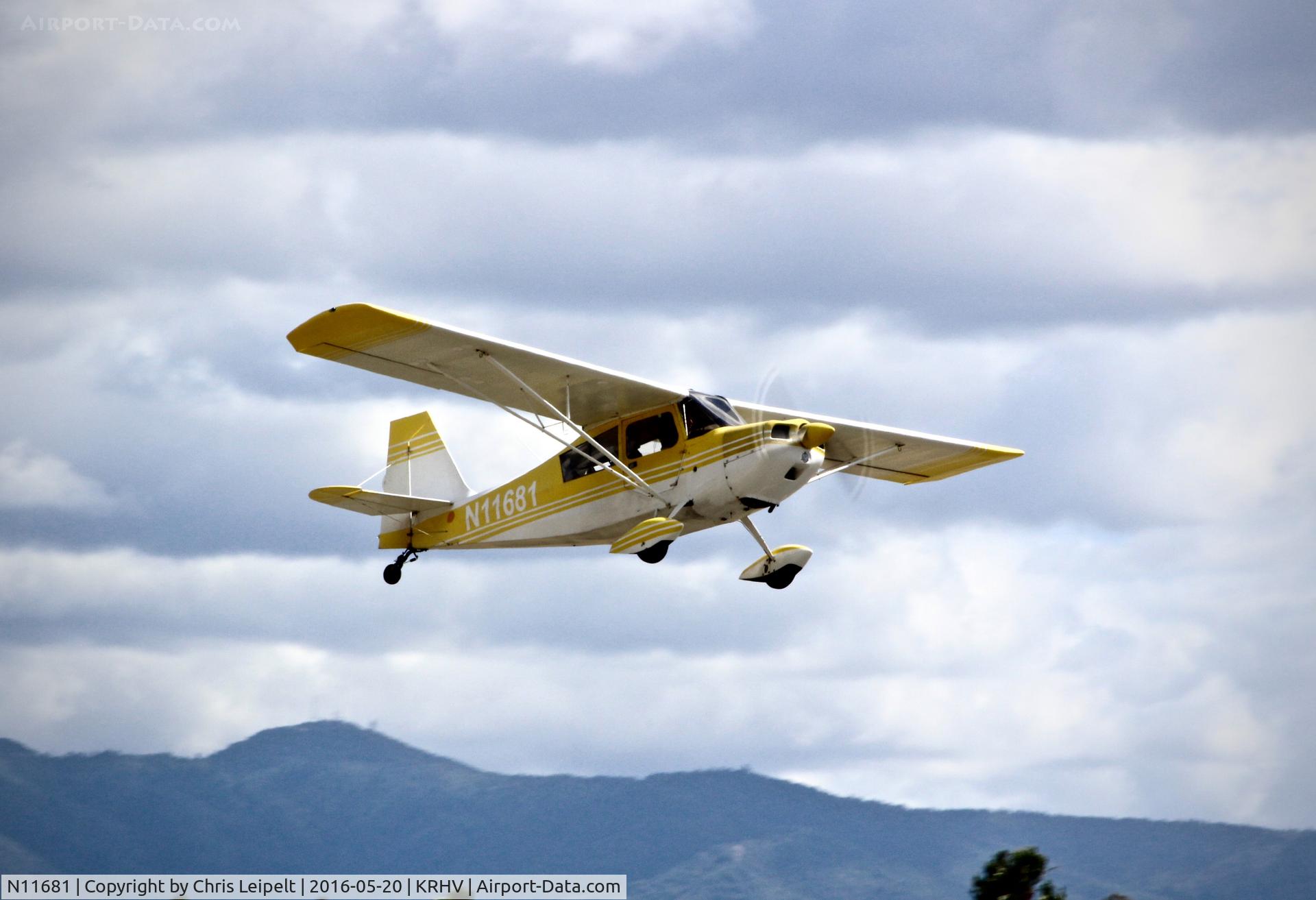 N11681, 1972 Bellanca 7KCAB Citabria C/N 308-72, Locally-based 1972 Bellanca 7KCAB departing at Reid Hillview Airport, San Jose, CA.
