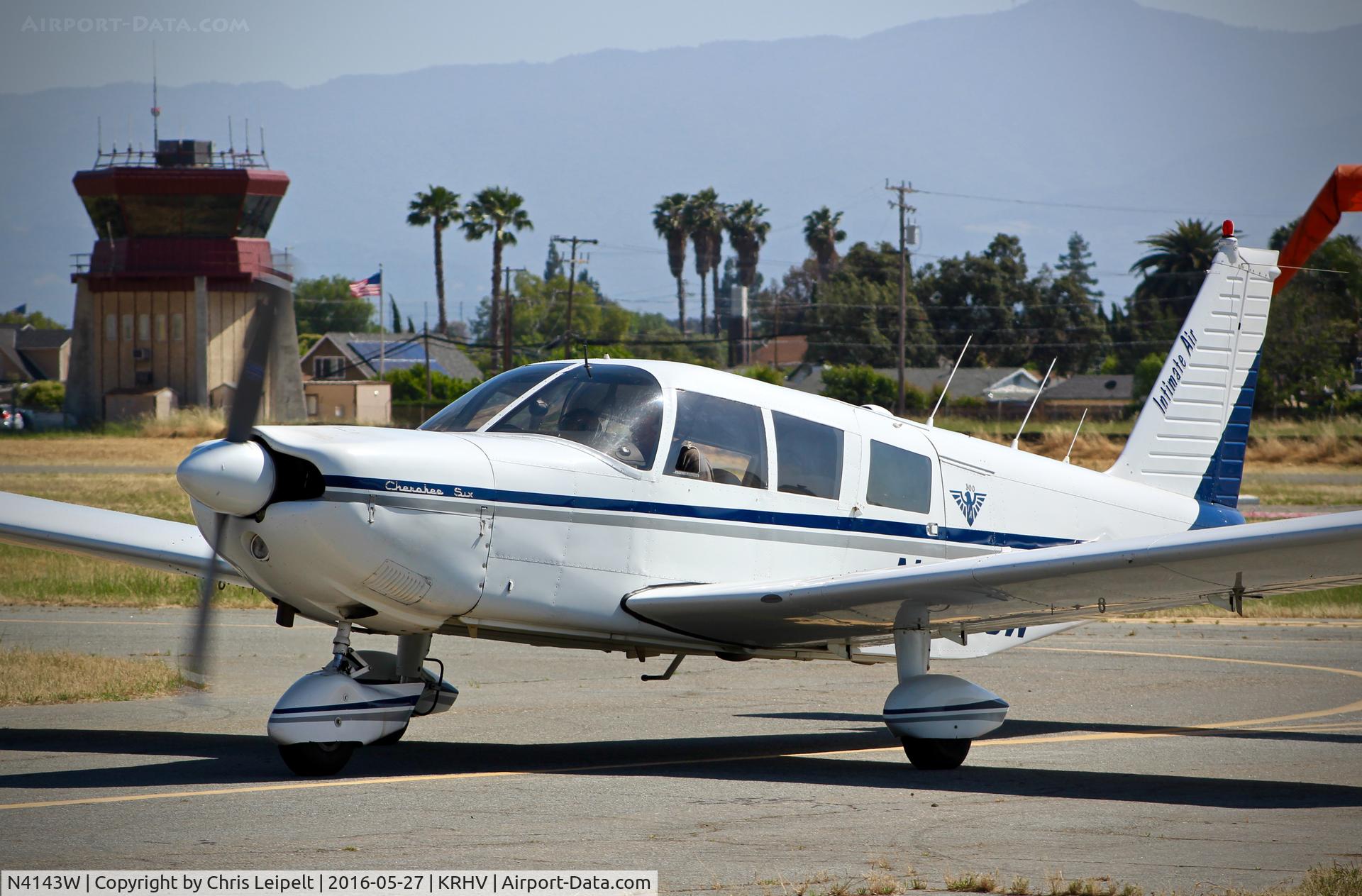 N4143W, 1967 Piper PA-32-300 Cherokee Six C/N 32-40211, Locally-based 1967 Piper PA-32 taxing back to its hangar at Reid Hillview Airport, San Jose, CA.