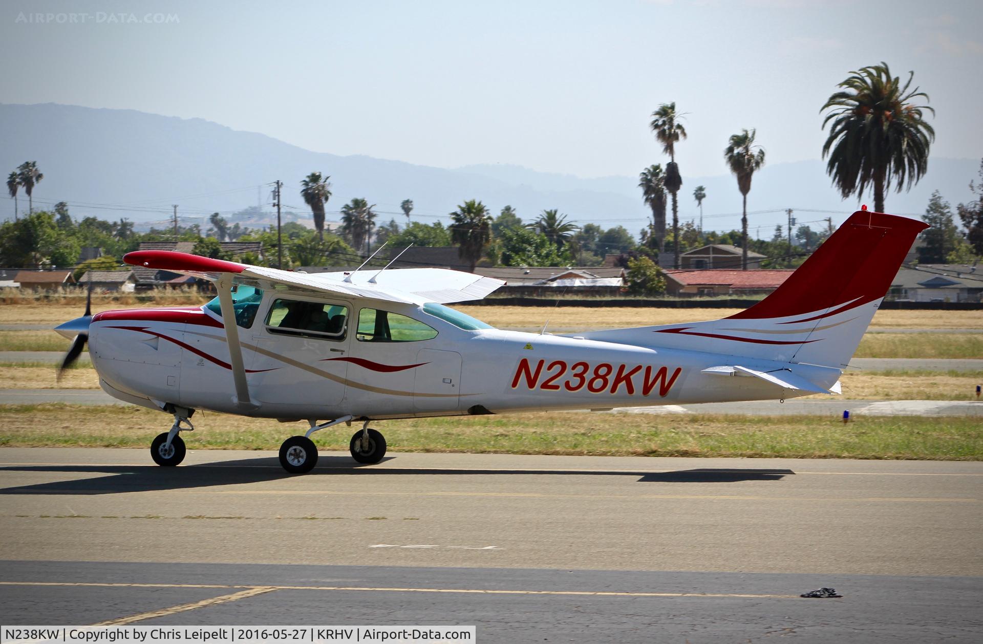 N238KW, 1979 Cessna R182 Skylane RG C/N R18201064, Salinas-based 1979 Cessna R182 taxing out for departure at Reid Hillview Airport, San Jose, CA.