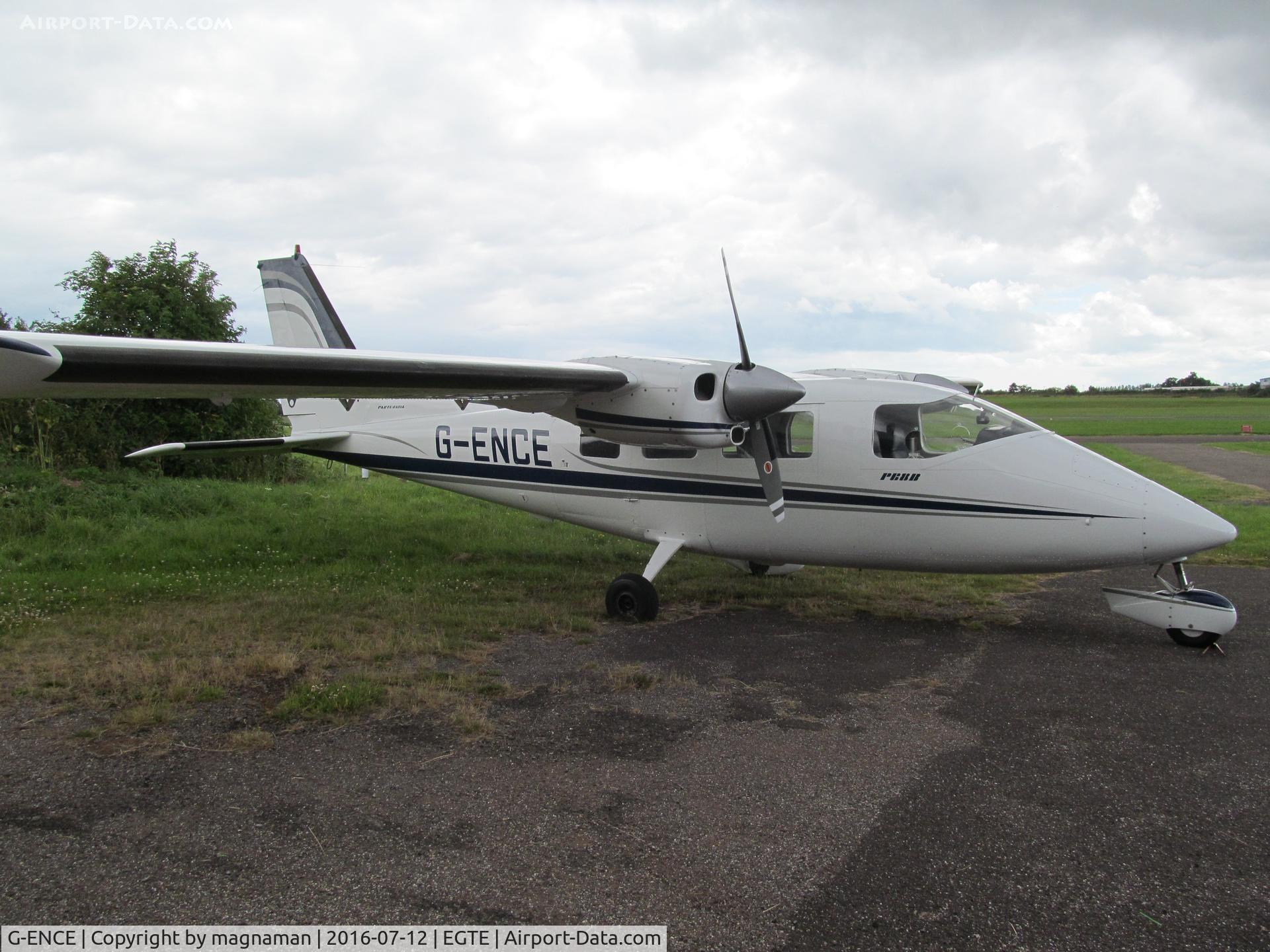 G-ENCE, 1978 Partenavia P-68B C/N 141, outside hangar