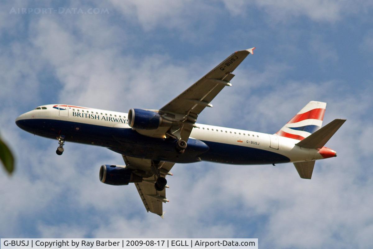 G-BUSJ, 1990 Airbus A320-211 C/N 109, Airbus A320-111 [0109] (British Airways) Home~G 17/08/2009. On approach 27R.
