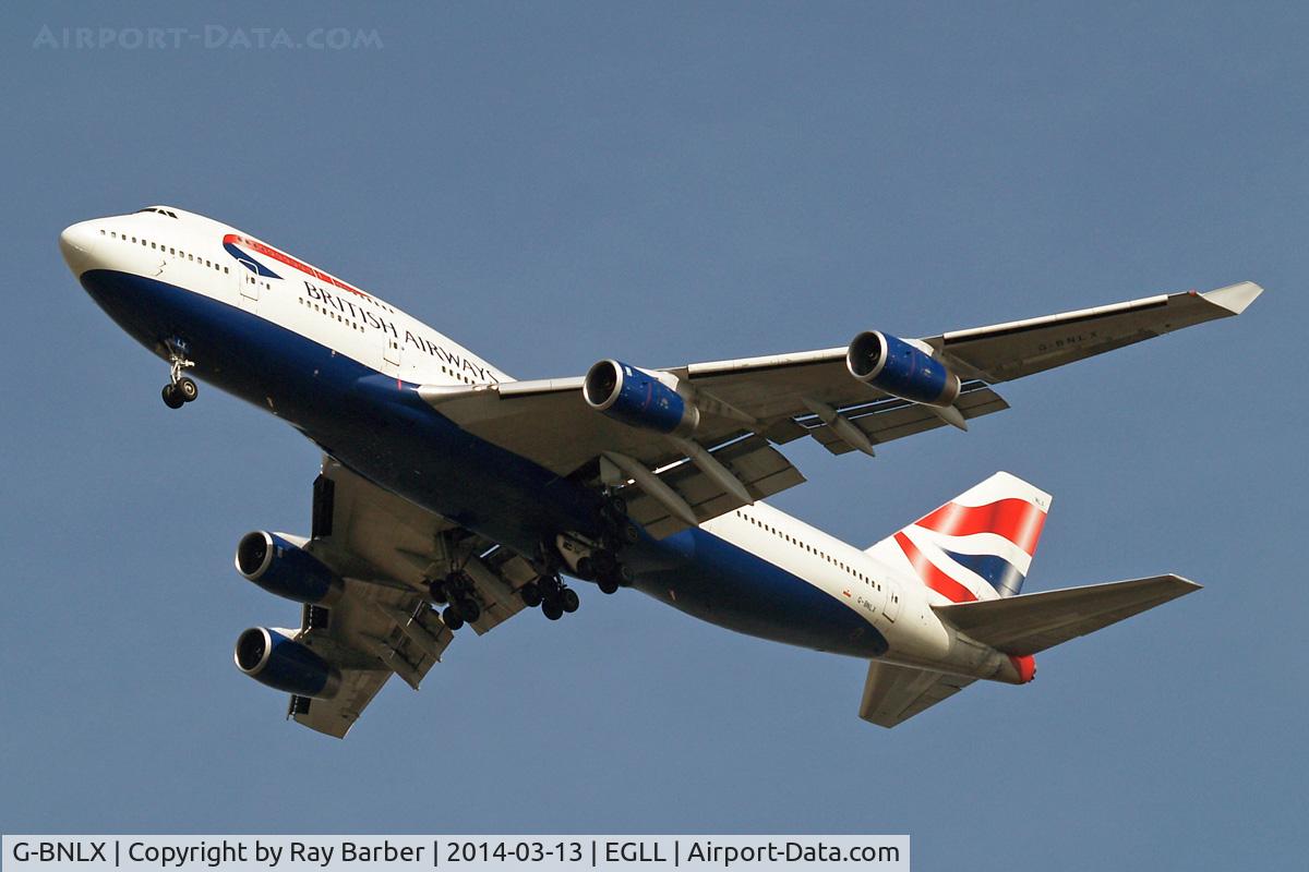 G-BNLX, 1992 Boeing 747-436 C/N 25435, Boeing 747-436 [25435] (British Airways) Home~G 13/03/2014. On approach 27R.