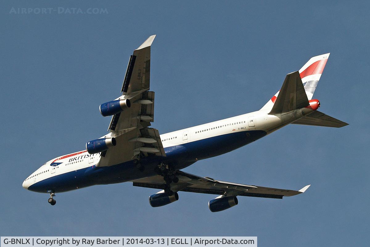 G-BNLX, 1992 Boeing 747-436 C/N 25435, Boeing 747-436 [25435] (British Airways) Home~G 13/03/2014. On approach 27R.