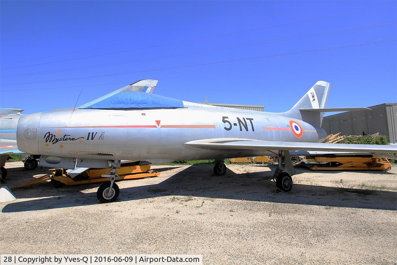 28, Dassault Mystere IVA C/N 28, Dassault Mystere IVA, preserved at les amis de la 5ème escadre Museum, Orange