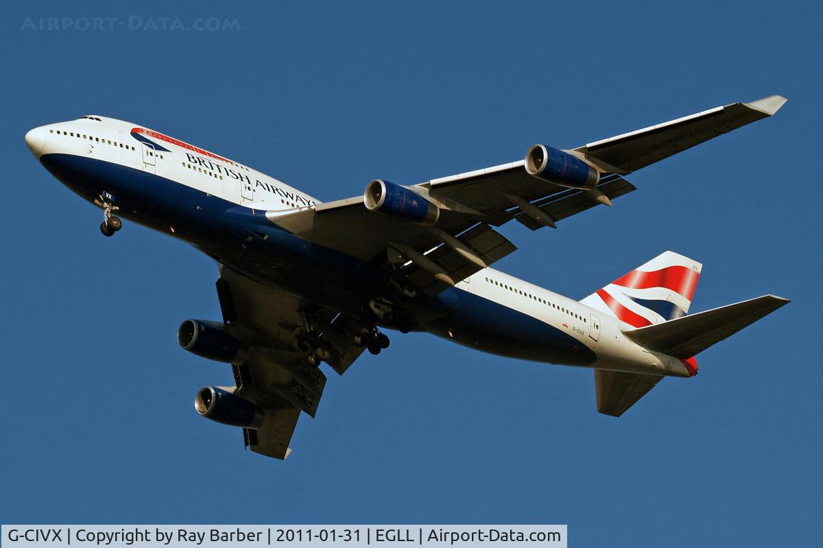 G-CIVX, 1998 Boeing 747-436 C/N 28852, Boeing 747-436 [28852] (British Airways) Home~G 31/01/2011. On approach 27R.