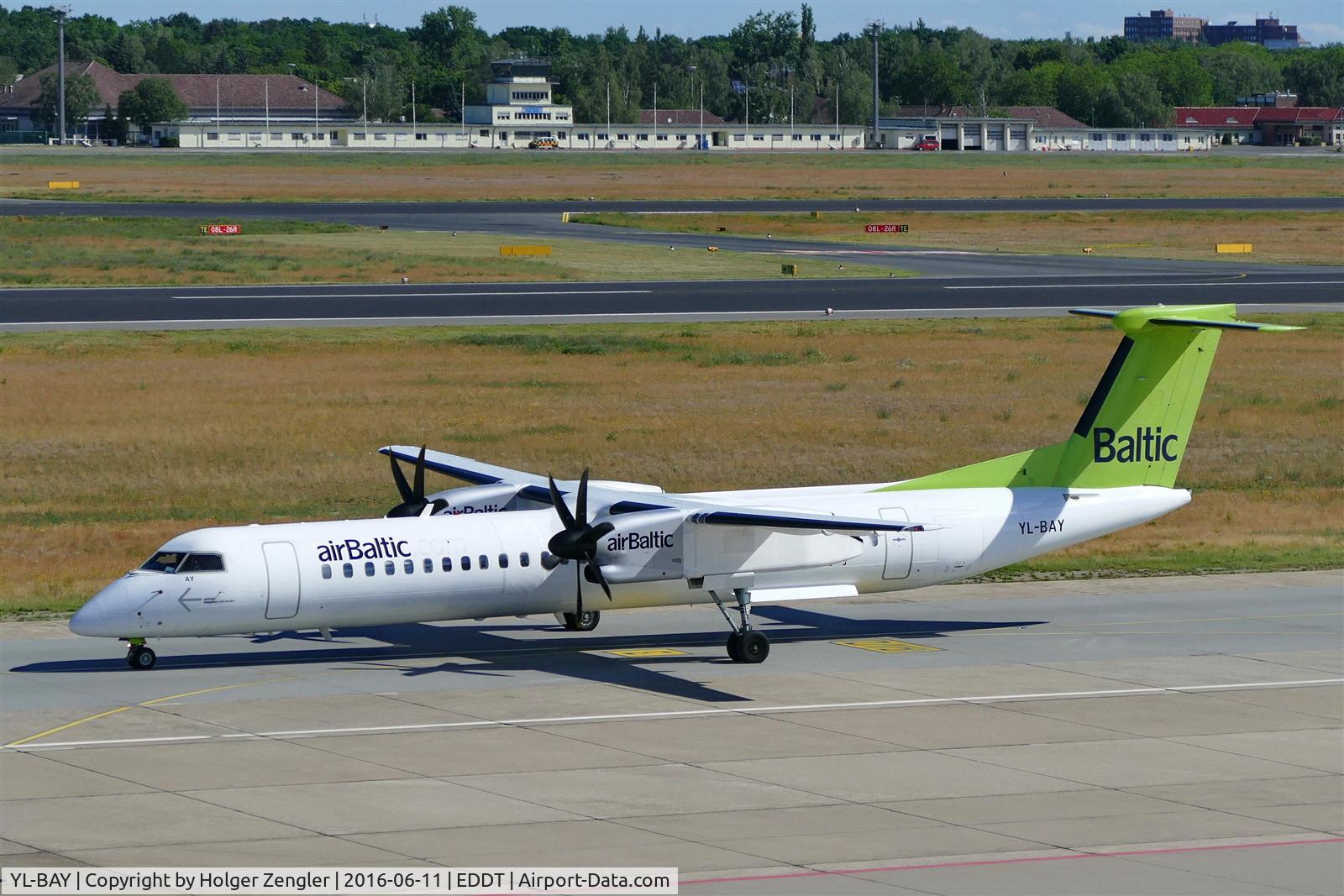 YL-BAY, 2010 De Havilland Canada DHC-8-402Q Dash 8 C/N 4331, On taxi to departure....
