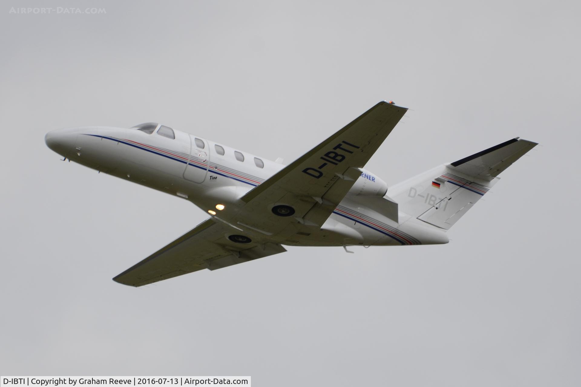 D-IBTI, Cessna 525 CitationJet CJ1+ C/N 525-0684, Departing from Norwich.