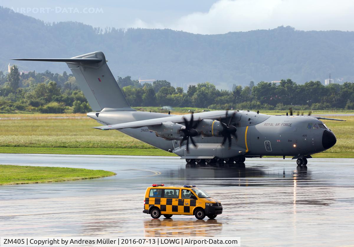 ZM405, 2015 Airbus A400M Atlas C.1 C/N 024, First landing in GRZ.