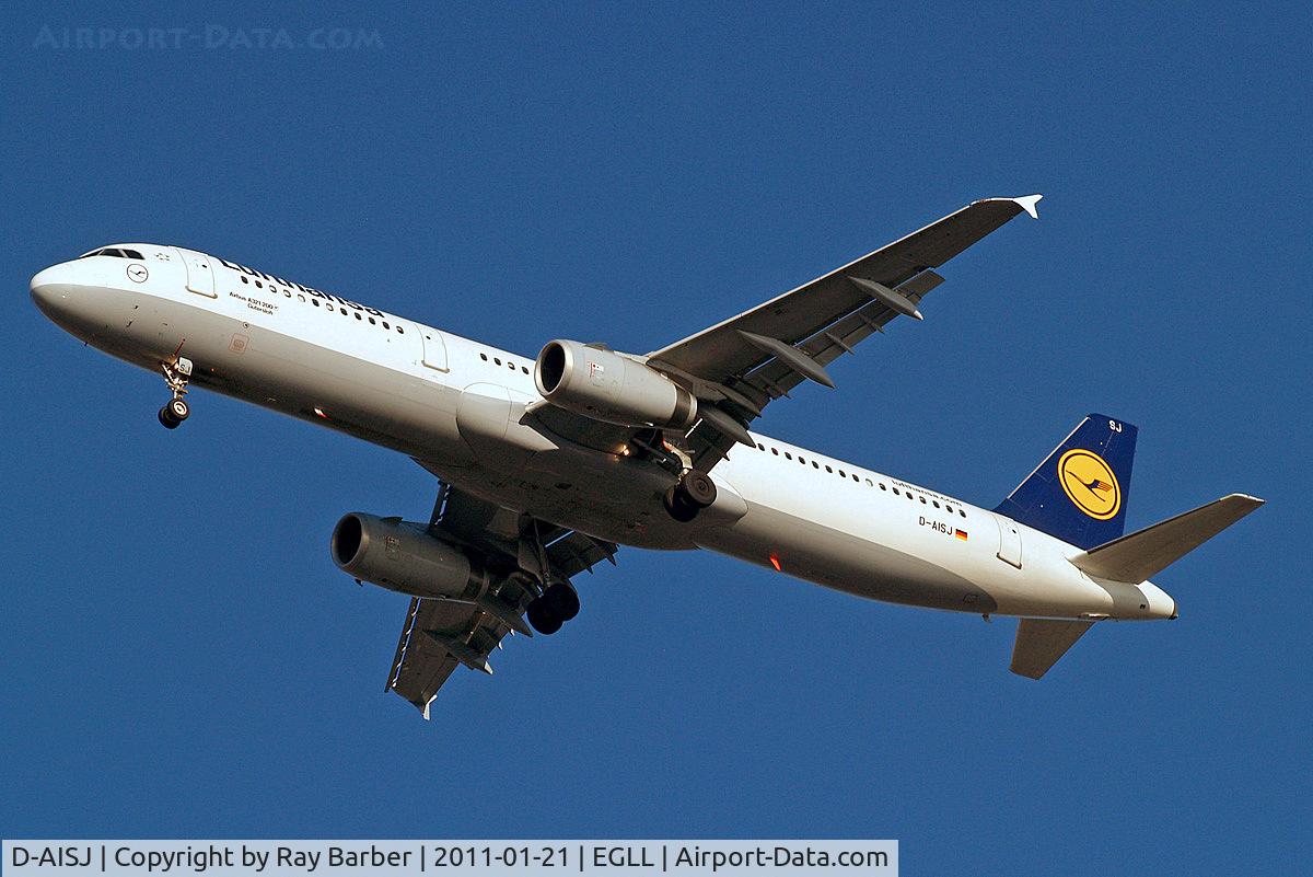 D-AISJ, 2008 Airbus A321-231 C/N 3360, Airbus A321-231 [3360] (Lufthansa) Home~G 21/01/2011. On approach 27R.