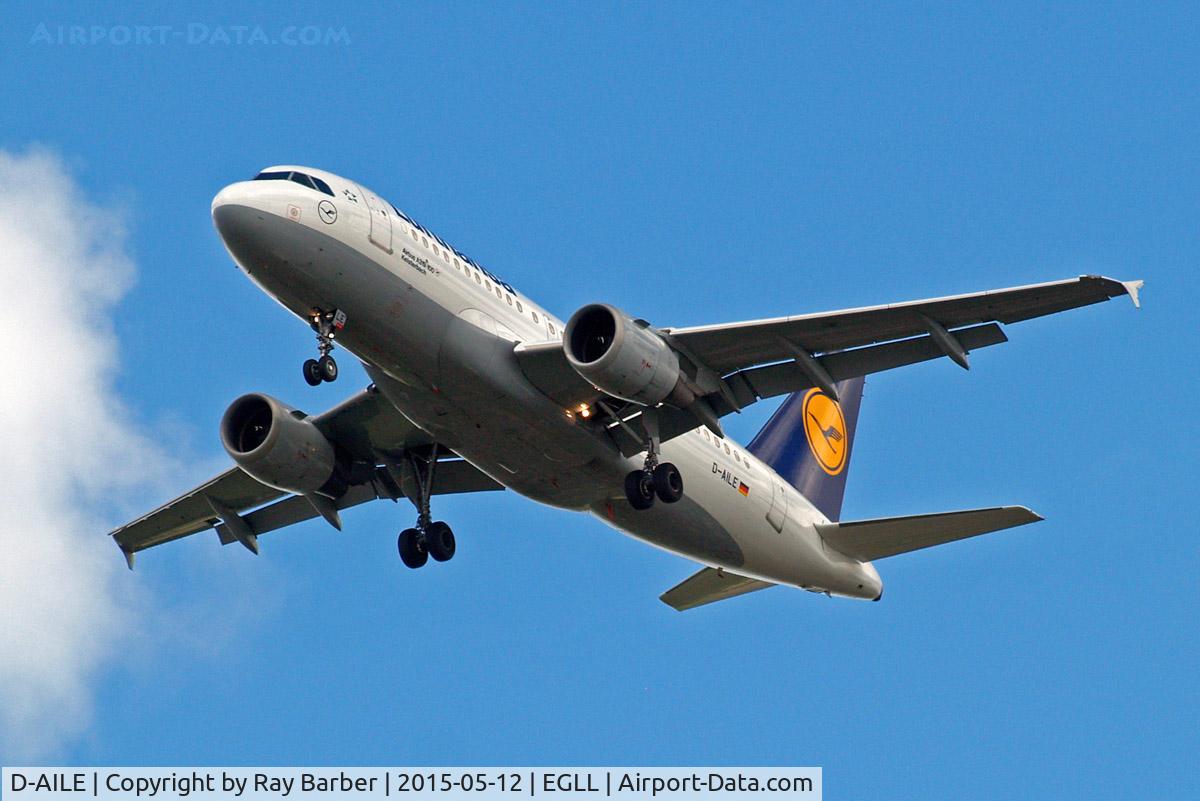 D-AILE, 1996 Airbus A319-114 C/N 627, D-AILE   Airbus A319-114 [0627] (Lufthansa) Home~G 12/05/2015. On approach 27R.