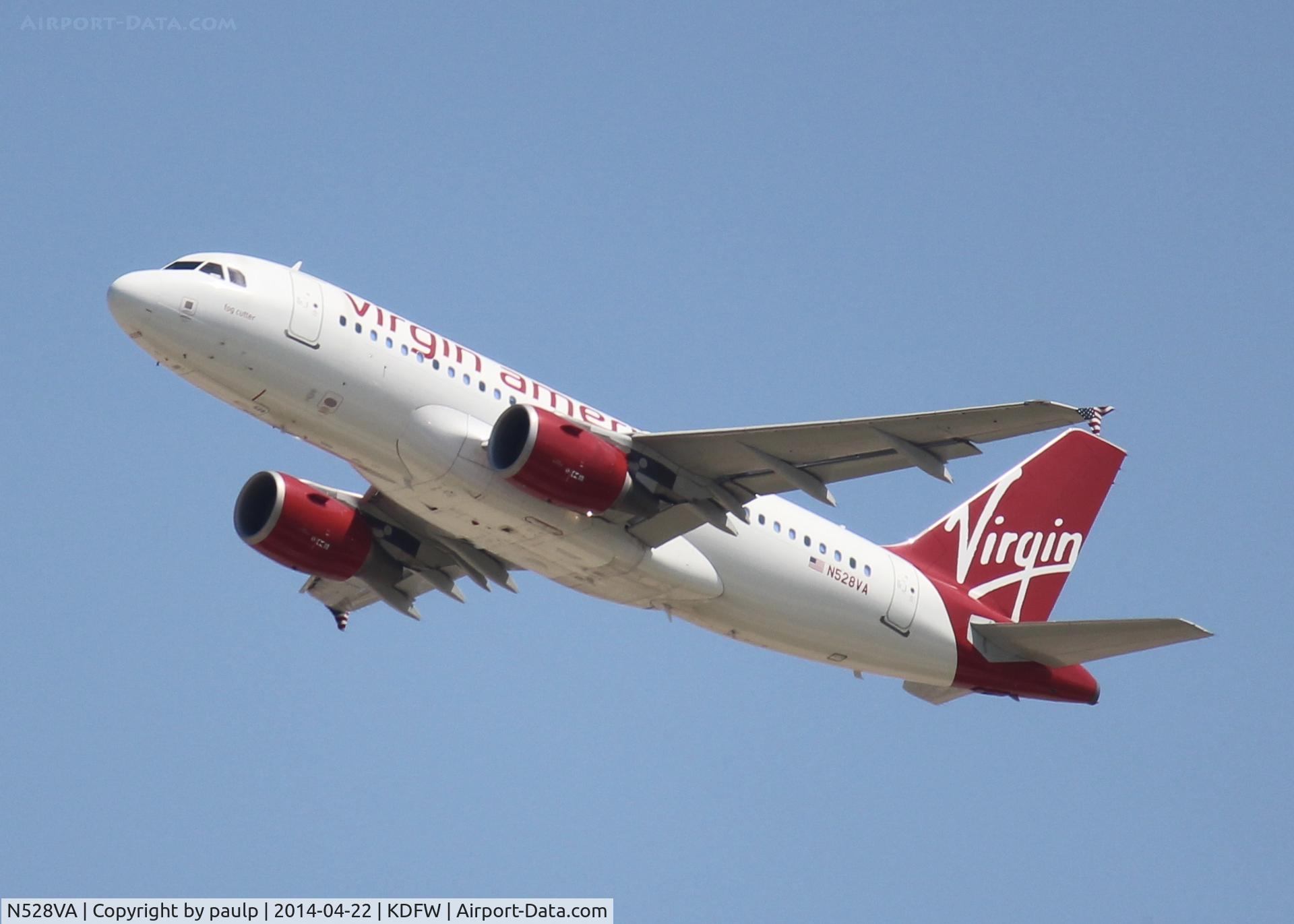 N528VA, 2008 Airbus A319-112 C/N 3445, At DFW.
