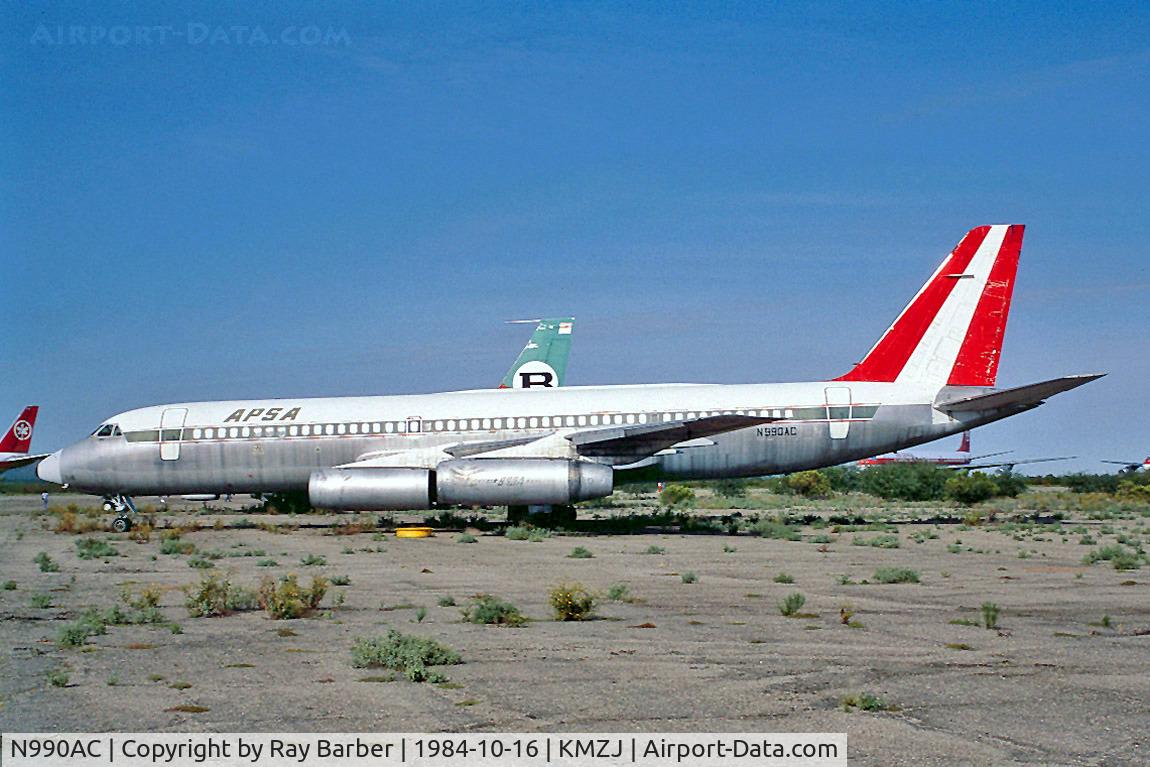 N990AC, Convair CV-990A Coronado C/N 30-10-5, Convair 990-30A-6 [30-10-05] (Ex APSA Peru) Marana-Pinal Airpark~N 16/10/1984. From a slide.