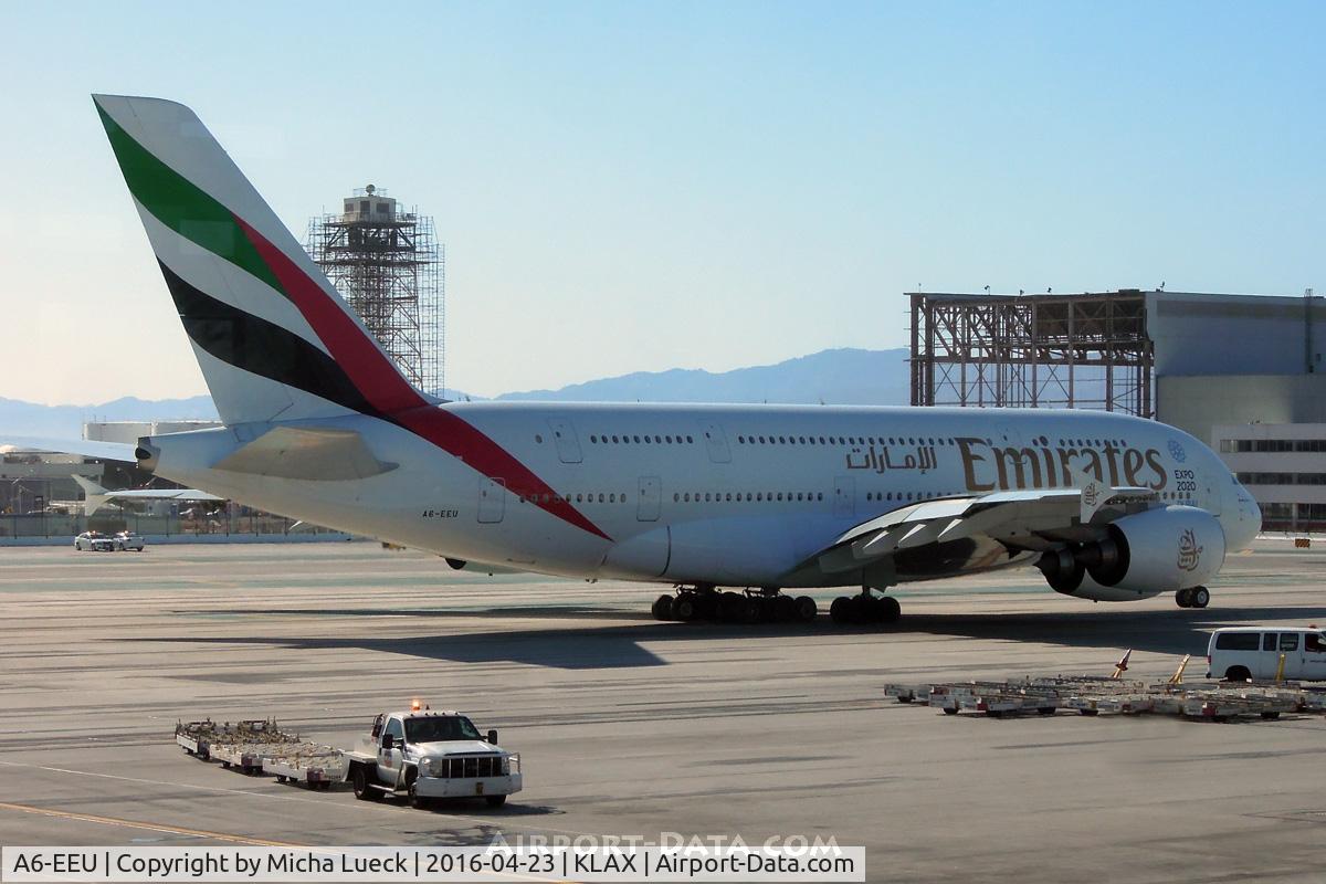 A6-EEU, 2013 Airbus A380-861 C/N 147, At LAX
