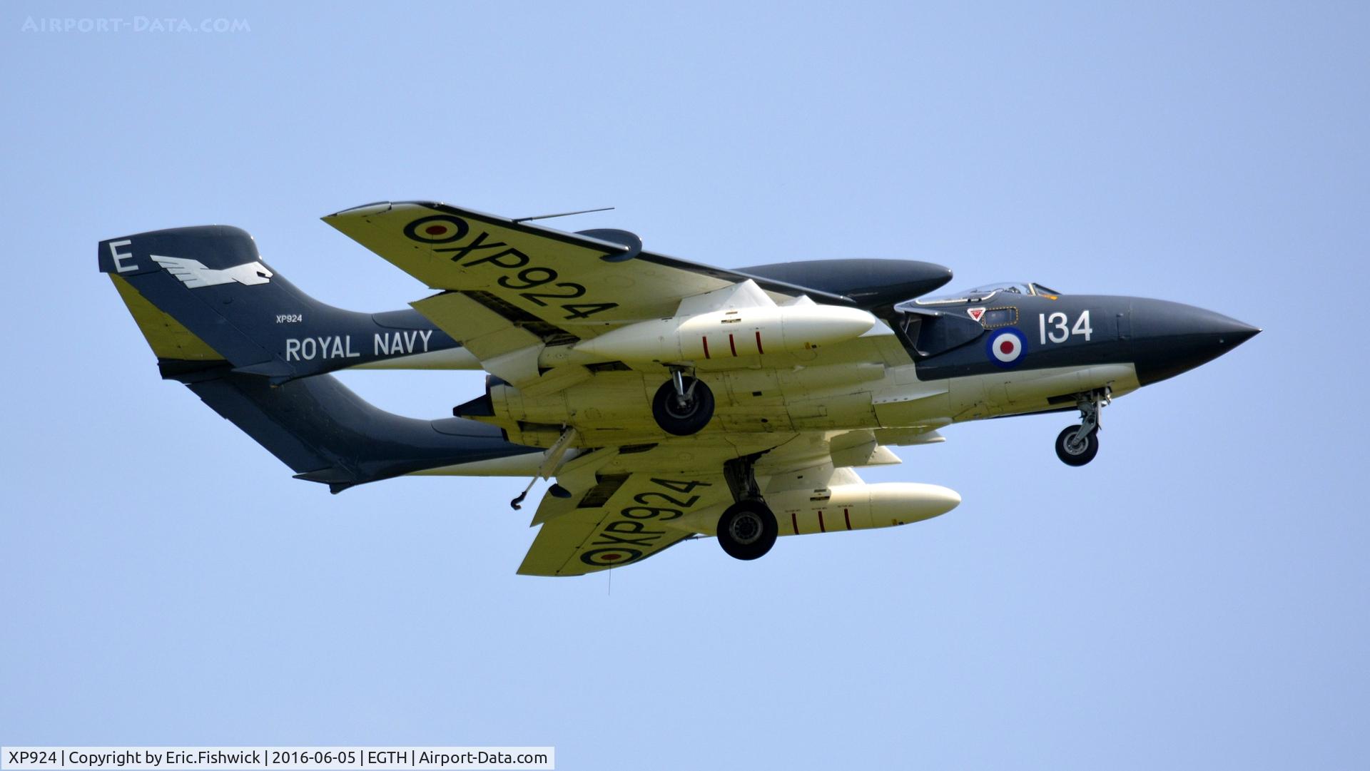 XP924, 1963 De Havilland DH-110 Sea Vixen D.3 C/N 10132, 44. XP924 in display mode at Shuttleworth Collection's 'Fly Navy,' June 2016