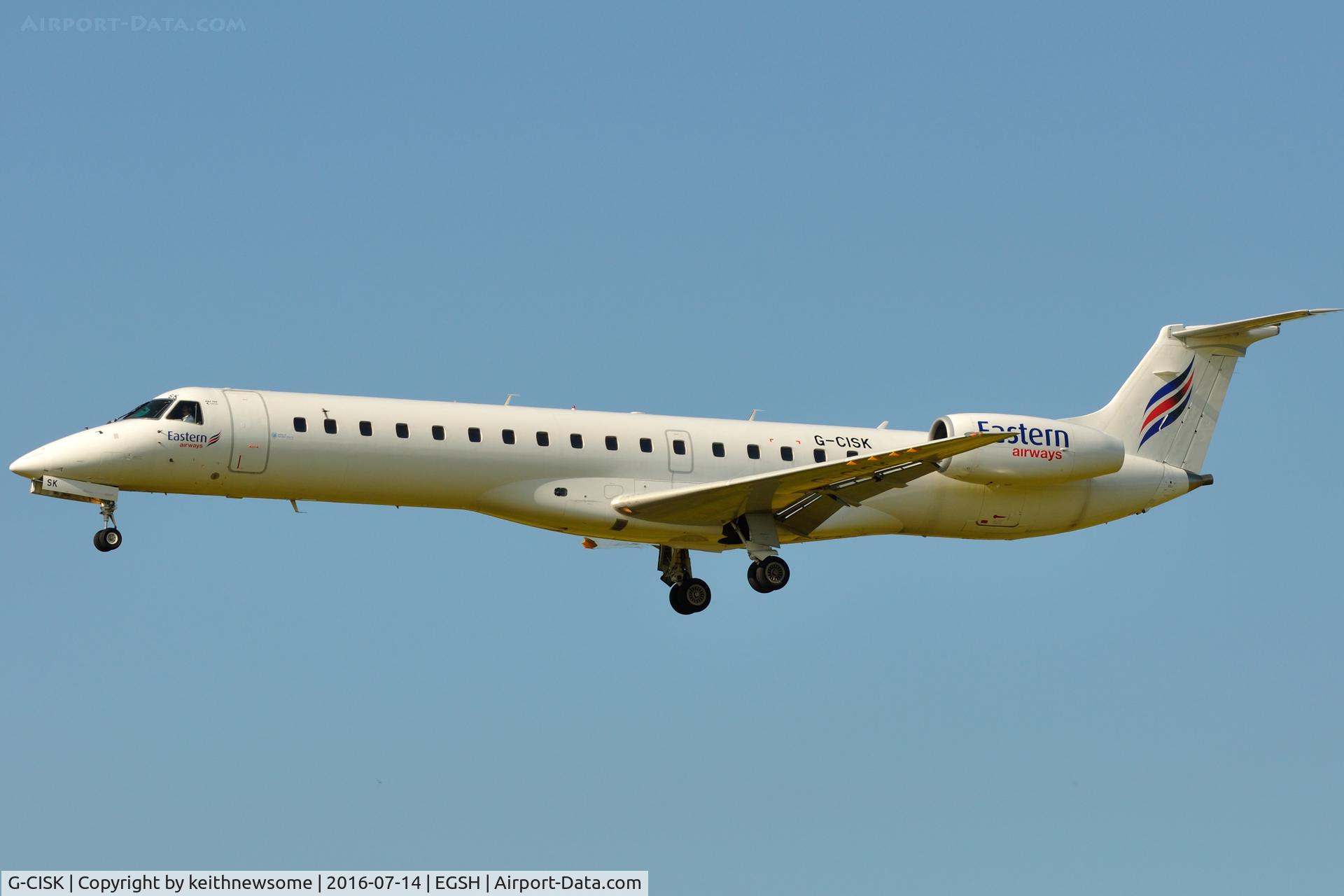 G-CISK, 2002 Embraer EMB-145LU (ERJ-145LU) C/N 145570, Arriving from Bristol.