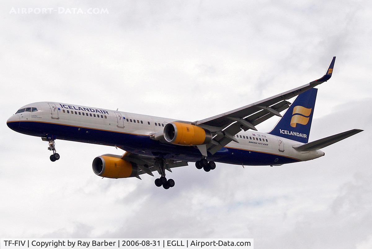 TF-FIV, 2001 Boeing 757-208 C/N 30424, Boeing 757-208 [30425] (Icelandair) Heathrow~G 31/08/2006. On finals 27L.