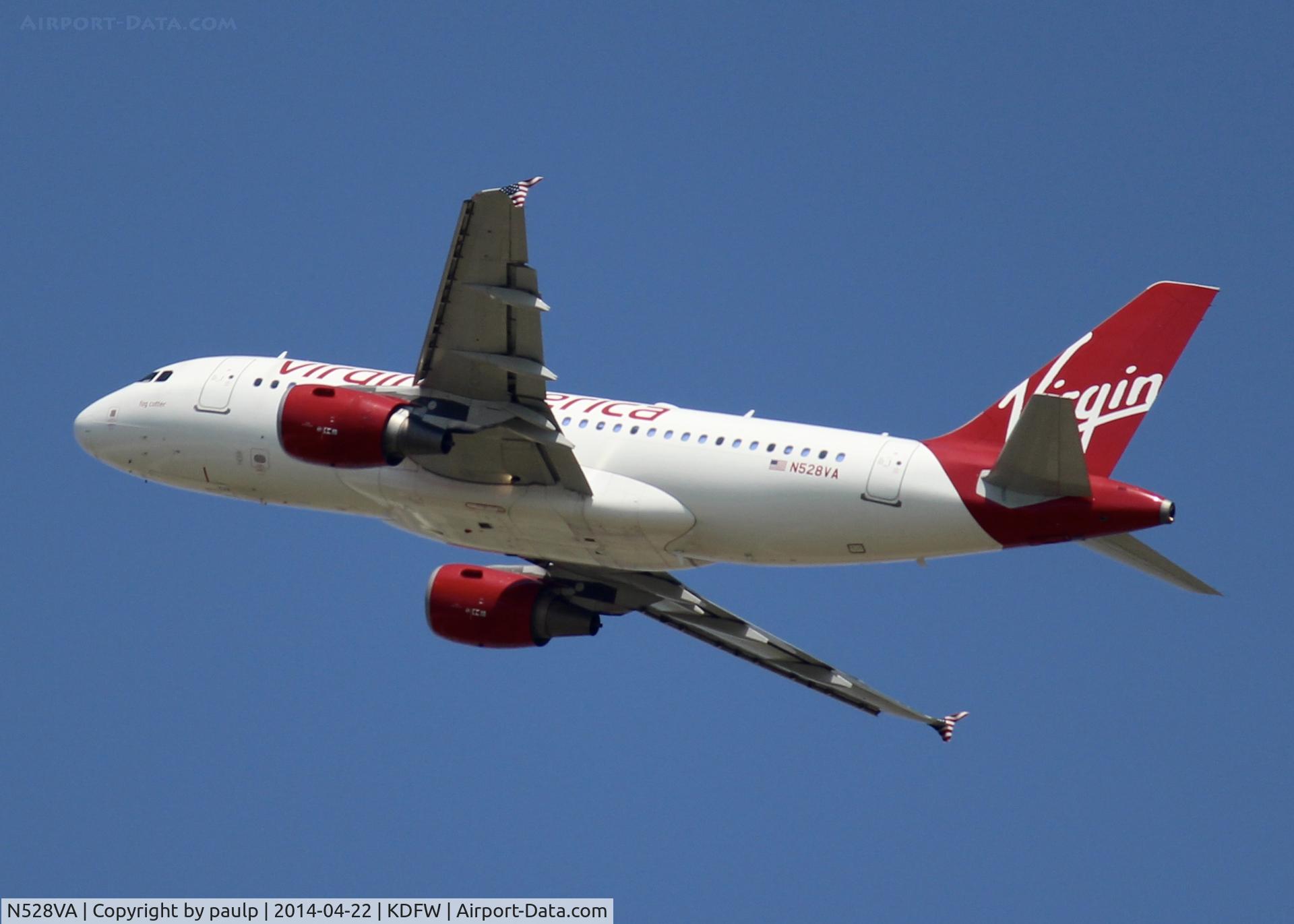 N528VA, 2008 Airbus A319-112 C/N 3445, At DFW.