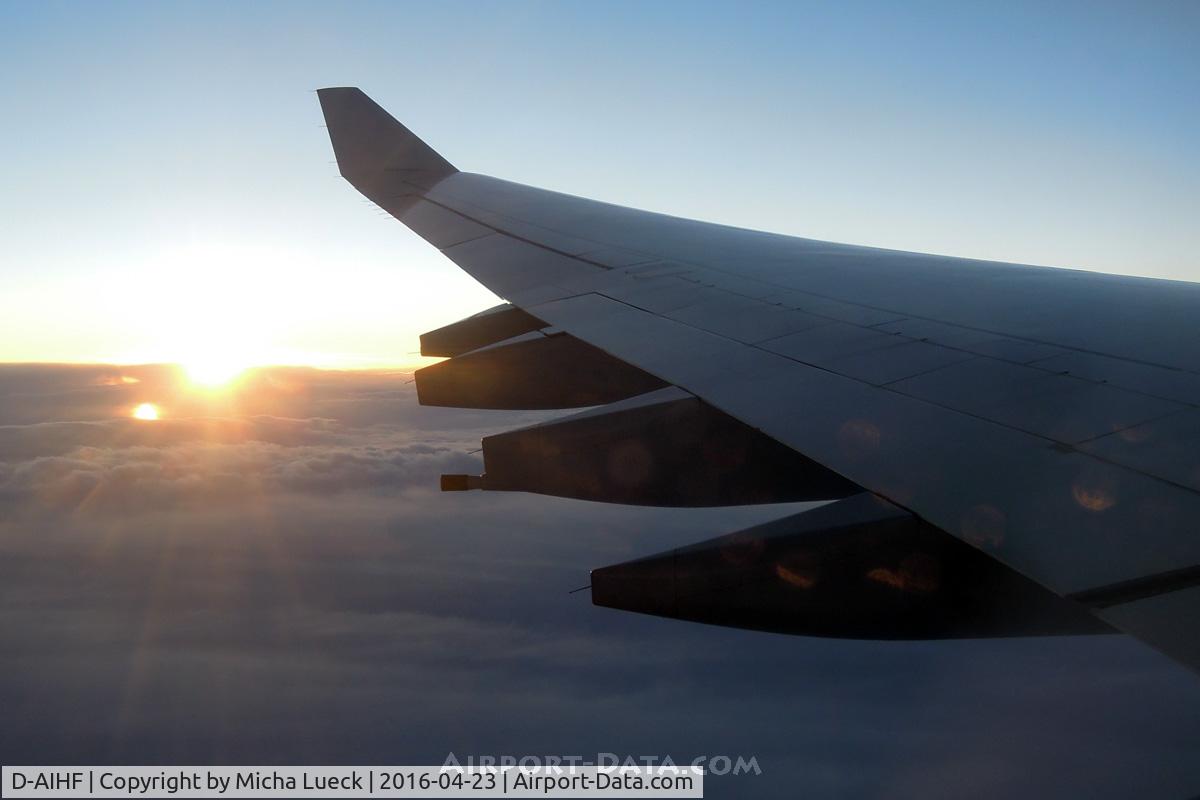 D-AIHF, 2003 Airbus A340-642 C/N 543, Last light of the day (LAX-MUC)