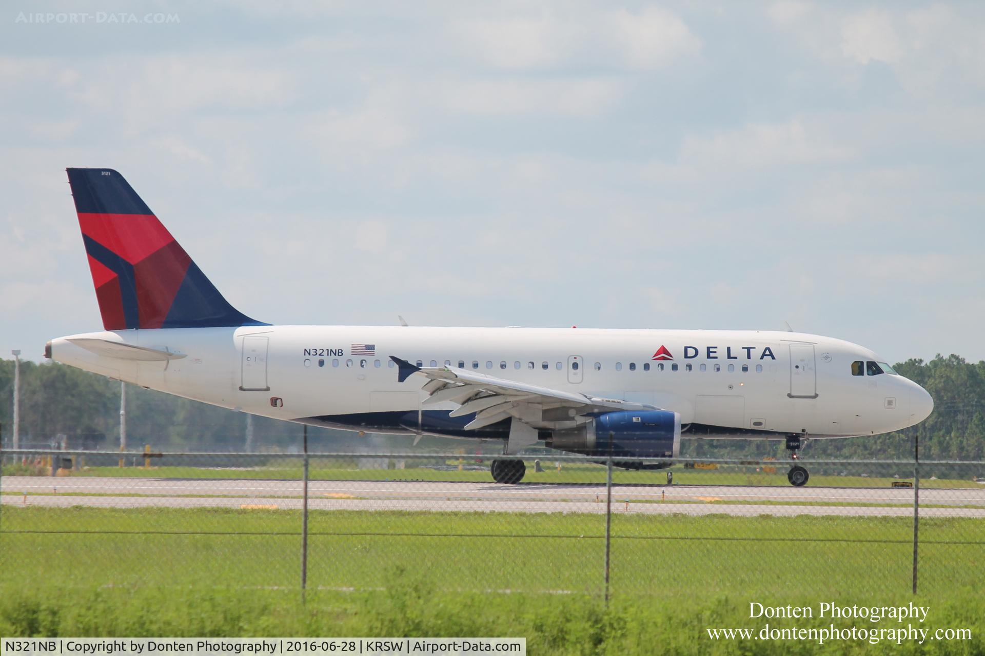 N321NB, 2001 Airbus A319-114 C/N 1414, Delta Flight 569 (N321NB) arrives at Southwest Florida International Airport following flight from Laguardia Airport