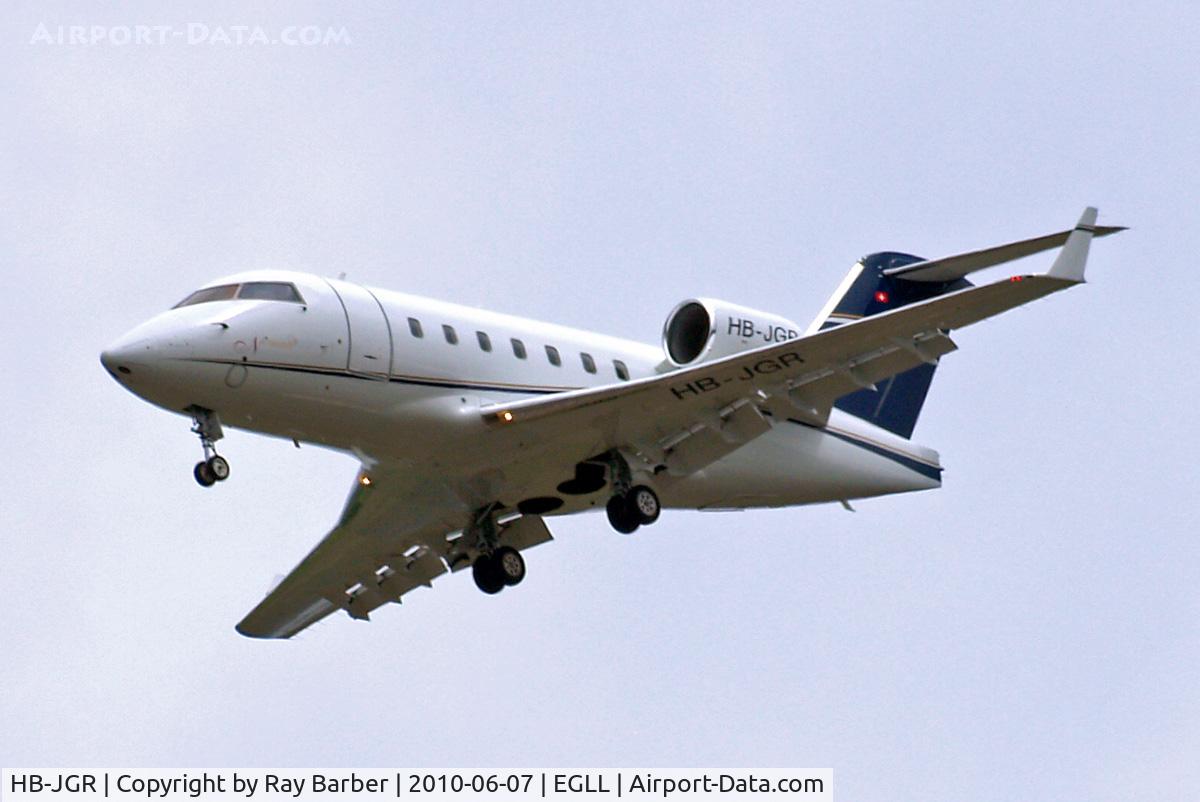 HB-JGR, 2005 Bombardier Challenger 604 (CL-600-2B16) C/N 5624, Canadair CL.604 Challenger [5624] (Swiss Eagle) Home~G 07/06/2010. On approach 27R