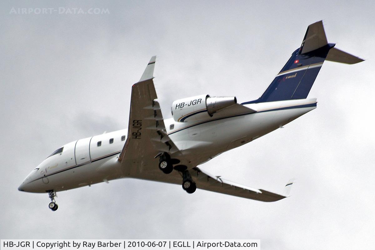 HB-JGR, 2005 Bombardier Challenger 604 (CL-600-2B16) C/N 5624, Canadair CL.604 Challenger [5624] (Swiss Eagle) Home~G 07/06/2010. On approach 27R