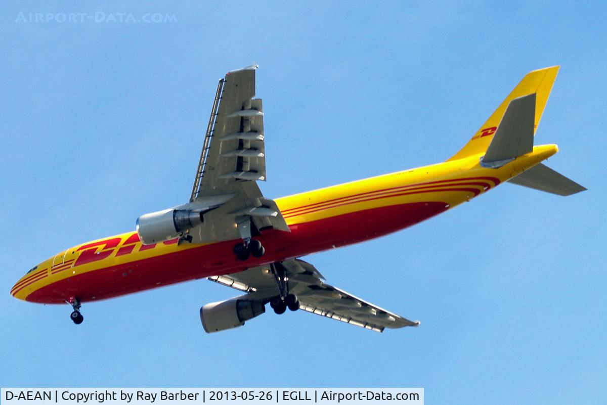 D-AEAN, 1993 Airbus A300B4-622R(F) C/N 703, Airbus A300B4-622R [703] (DHL) Home~G 26/05/2013. On approach 27R