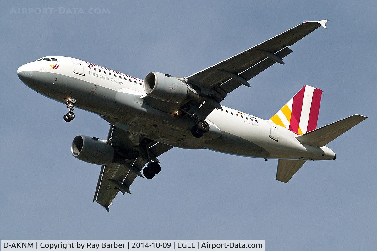 D-AKNM, 1999 Airbus A319-112 C/N 1089, Airbus A319-112 [1089] (Germanwings) Home~G 09/10/2014. On approach 27R.