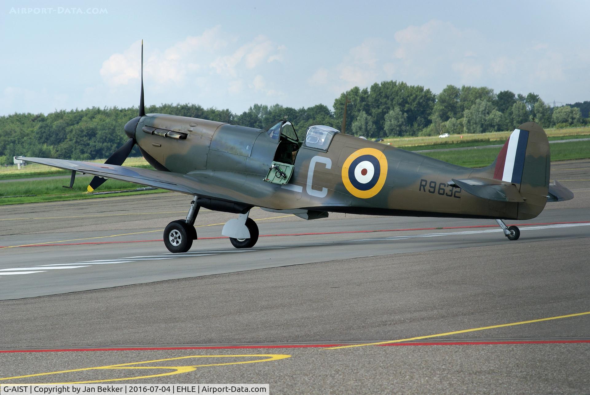 G-AIST, 1941 Supermarine 300 Spitfire Mk1A C/N WASP/20/2, At Lelystad Airport to perform in the Warner Bros movie 
