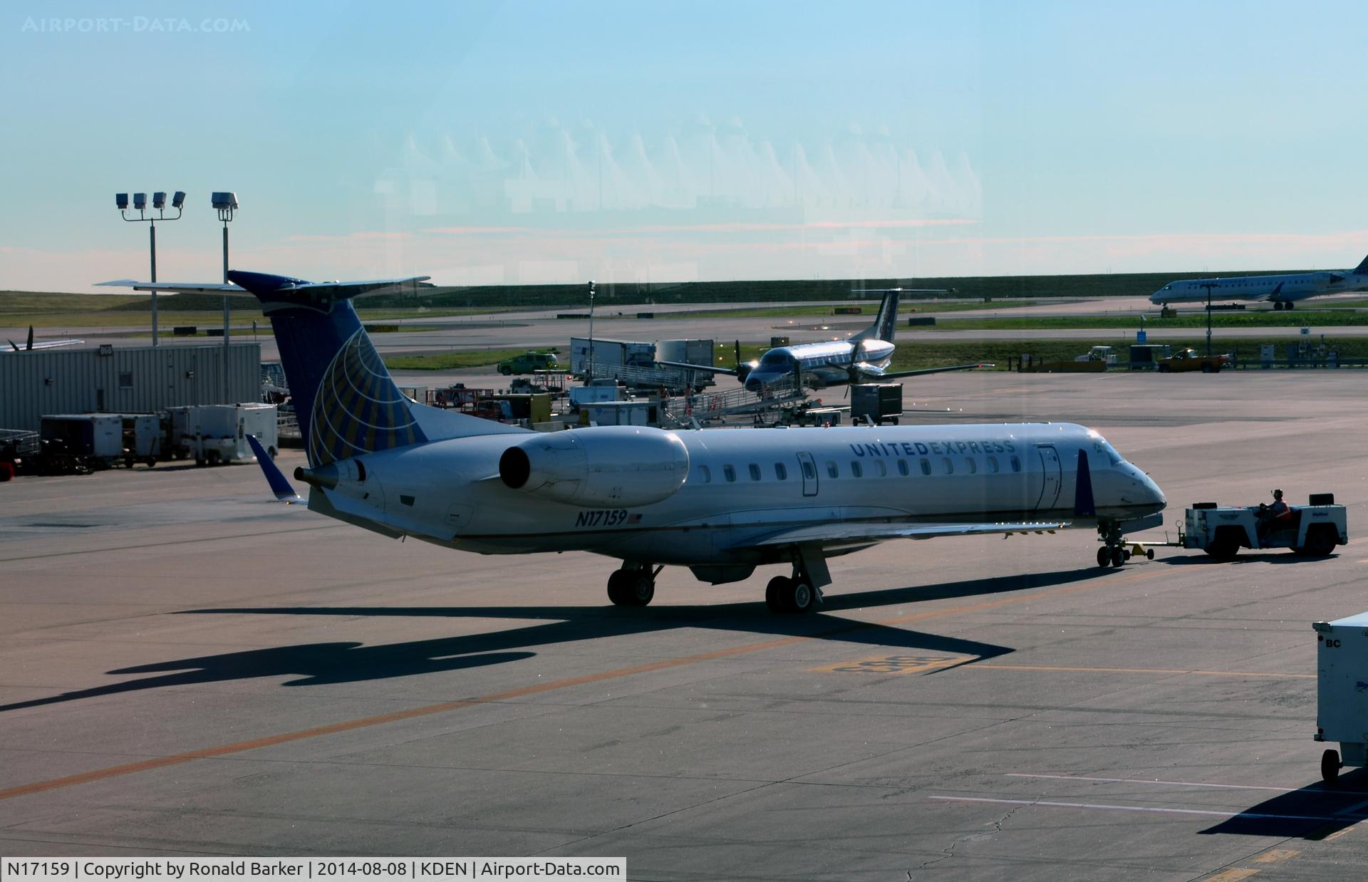 N17159, 2004 Embraer ERJ-145XR (EMB-145XR) C/N 145792, Pushback Denver