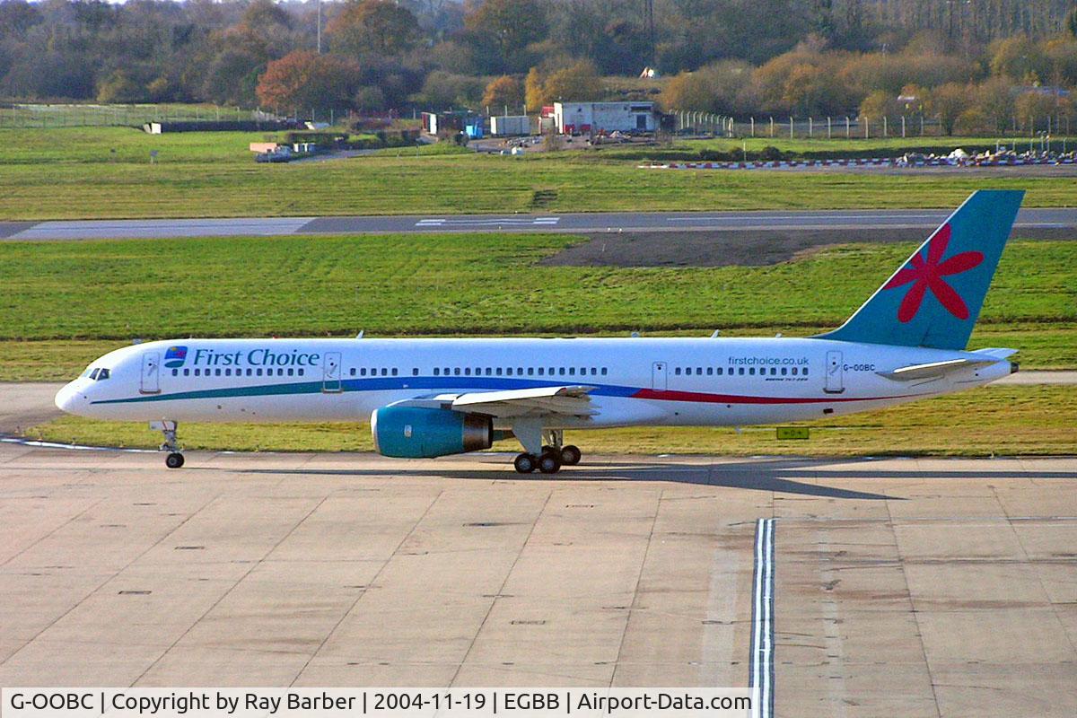 G-OOBC, 2003 Boeing 757-28A C/N 33098, Boeing 757-28A [33098] (First Choice Airways) Birmingham Int'l~G 19/11/2004