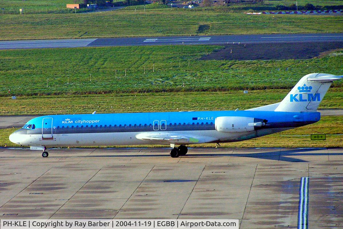 PH-KLE, 1989 Fokker 100 (F-28-0100) C/N 11270, Fokker F-100 [11270] (KLM cityhopper) Birmingham Int'l~G 19/11/2004