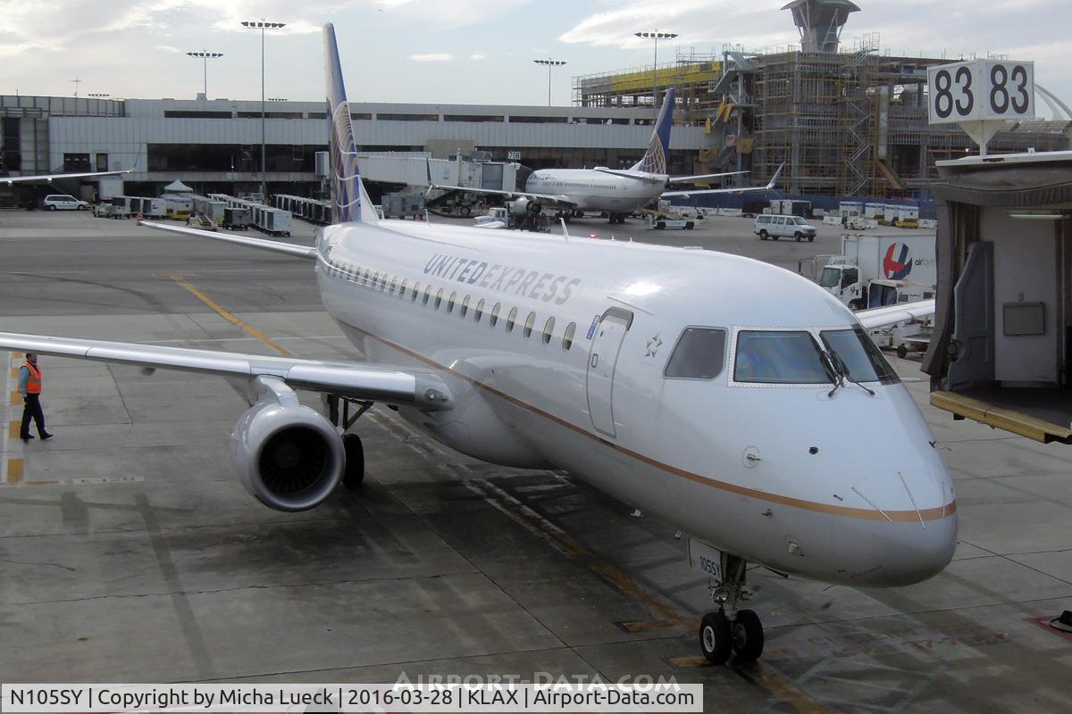 N105SY, 2014 Embraer 175LR (ERJ-170-200LR) C/N 17000395, At LAX