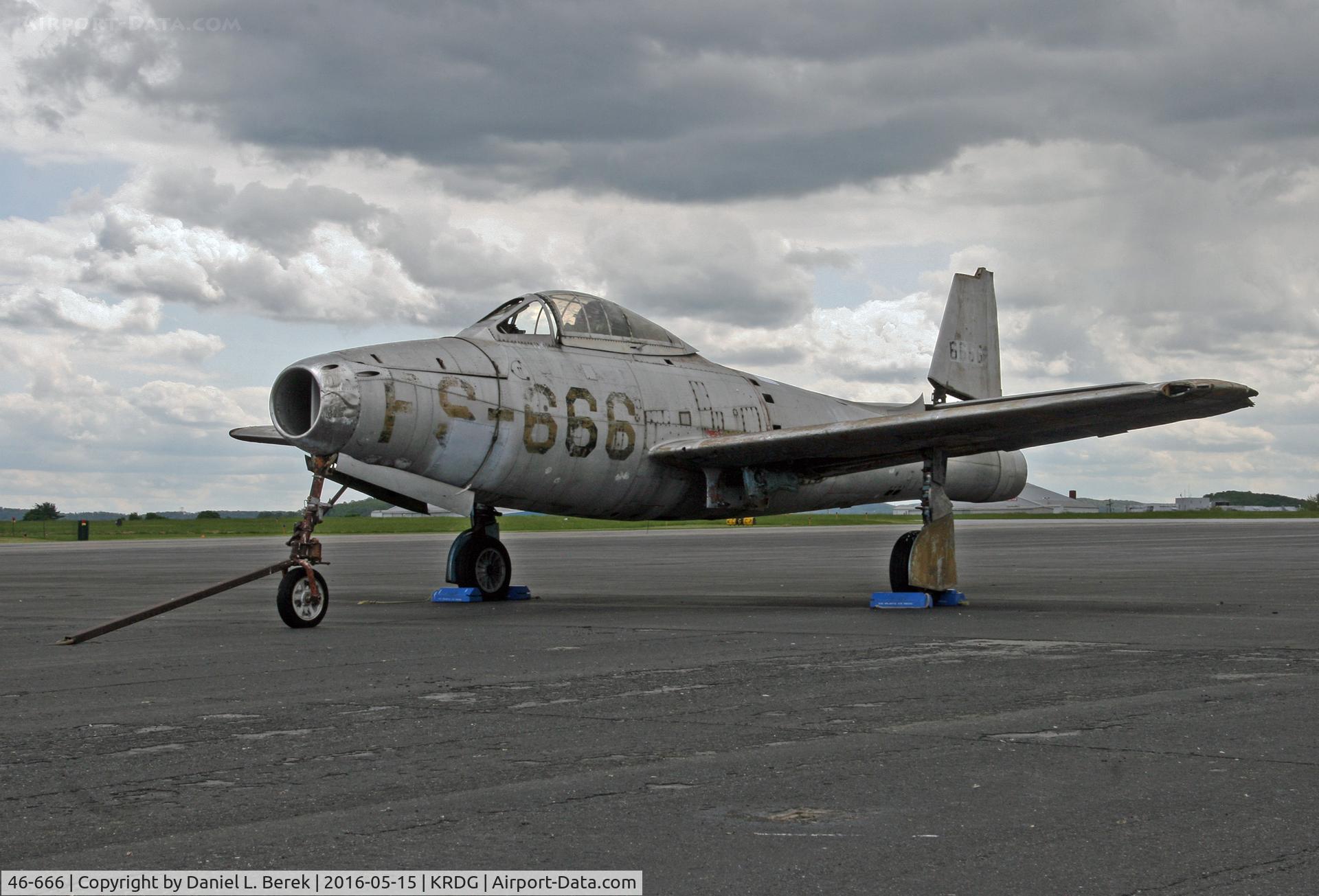 46-666, 1946 Republic P-84B Thunderjet C/N 219, Nice, older Cold War jet on display at the Mid Atlantic Air Museum.