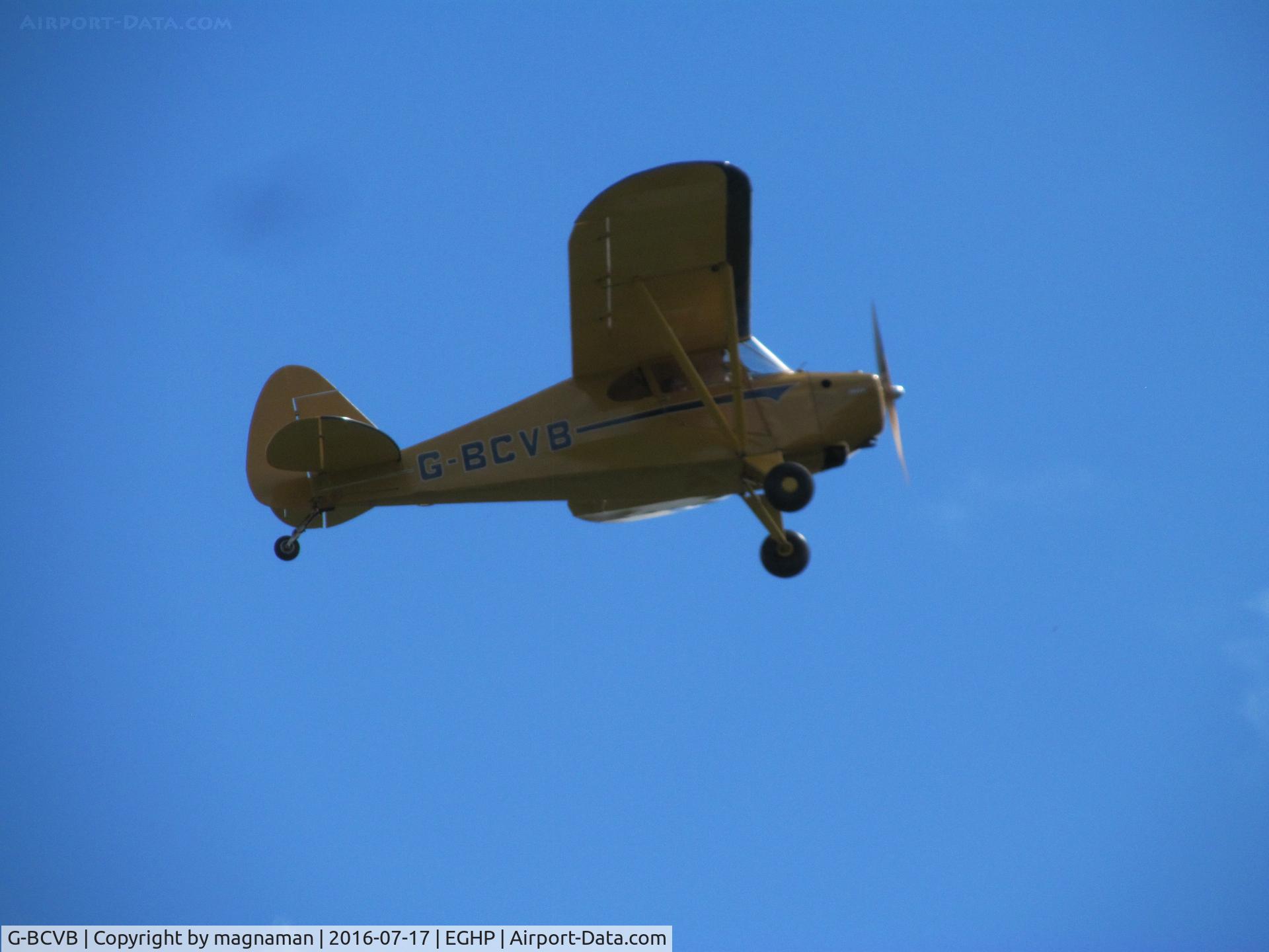 G-BCVB, 1949 Piper PA-17 Vagabond C/N 17-190, take off at popham