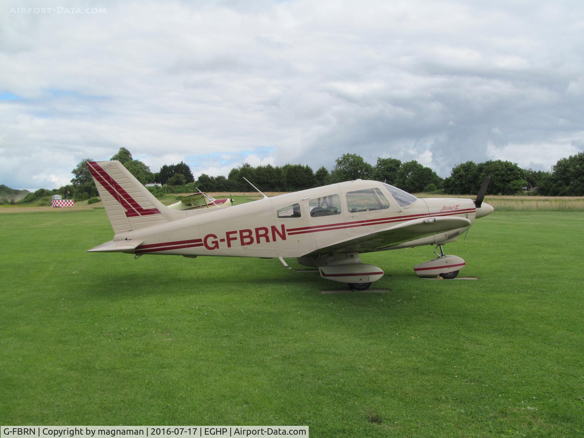 G-FBRN, 1982 Piper PA-28-181 Cherokee Archer II C/N 28-8290166, on grass area at popham