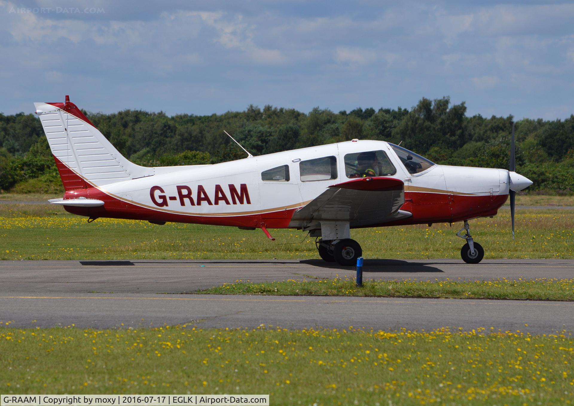 G-RAAM, 1980 Piper PA-28-161 Cherokee Warrior II C/N 28-8016276, Piper Cherokee Warrior II at Blackbushe. Ex N8163R
