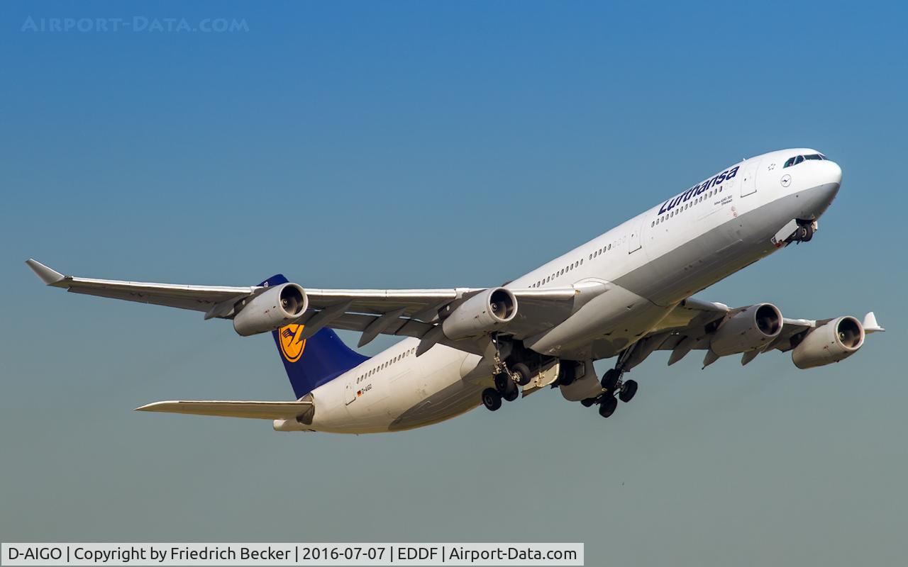 D-AIGO, 1998 Airbus A340-313X C/N 233, departure via RW25C