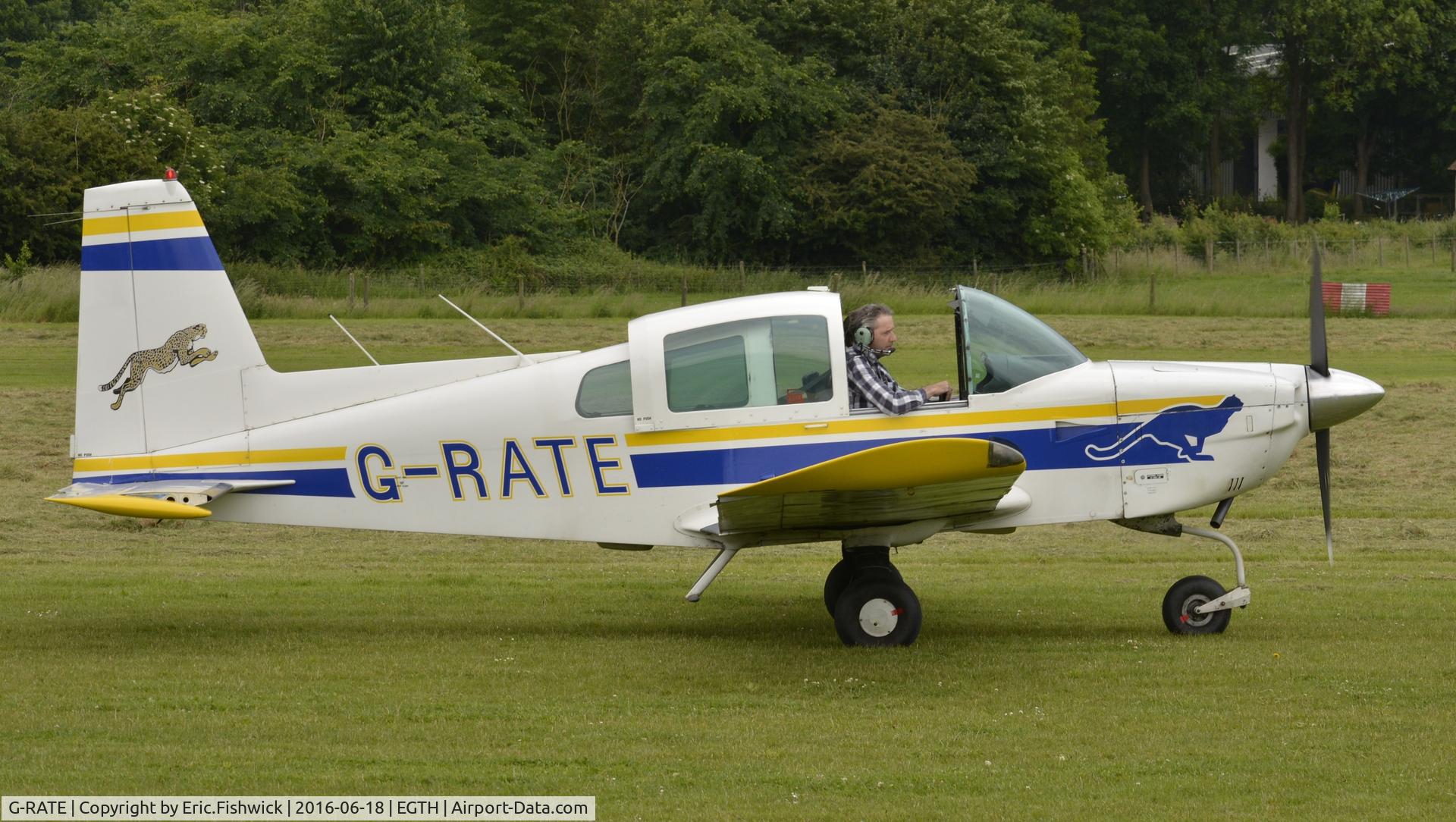 G-RATE, 1978 Grumman American AA-5A Cheetah C/N AA5A-0781, 2. G-RATE arriving at Old Warden Airfield.