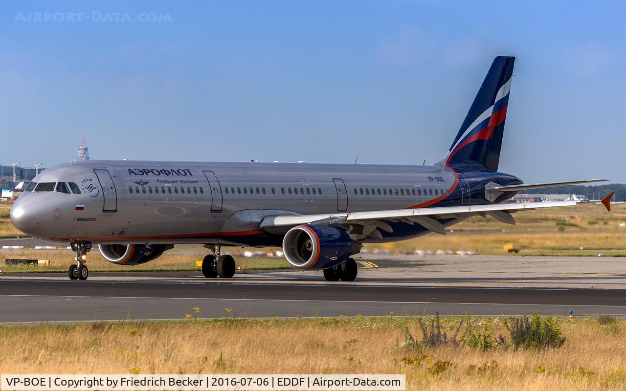 VP-BOE, 2013 Airbus A321-211 C/N 5755, line up prior departure via RW18W