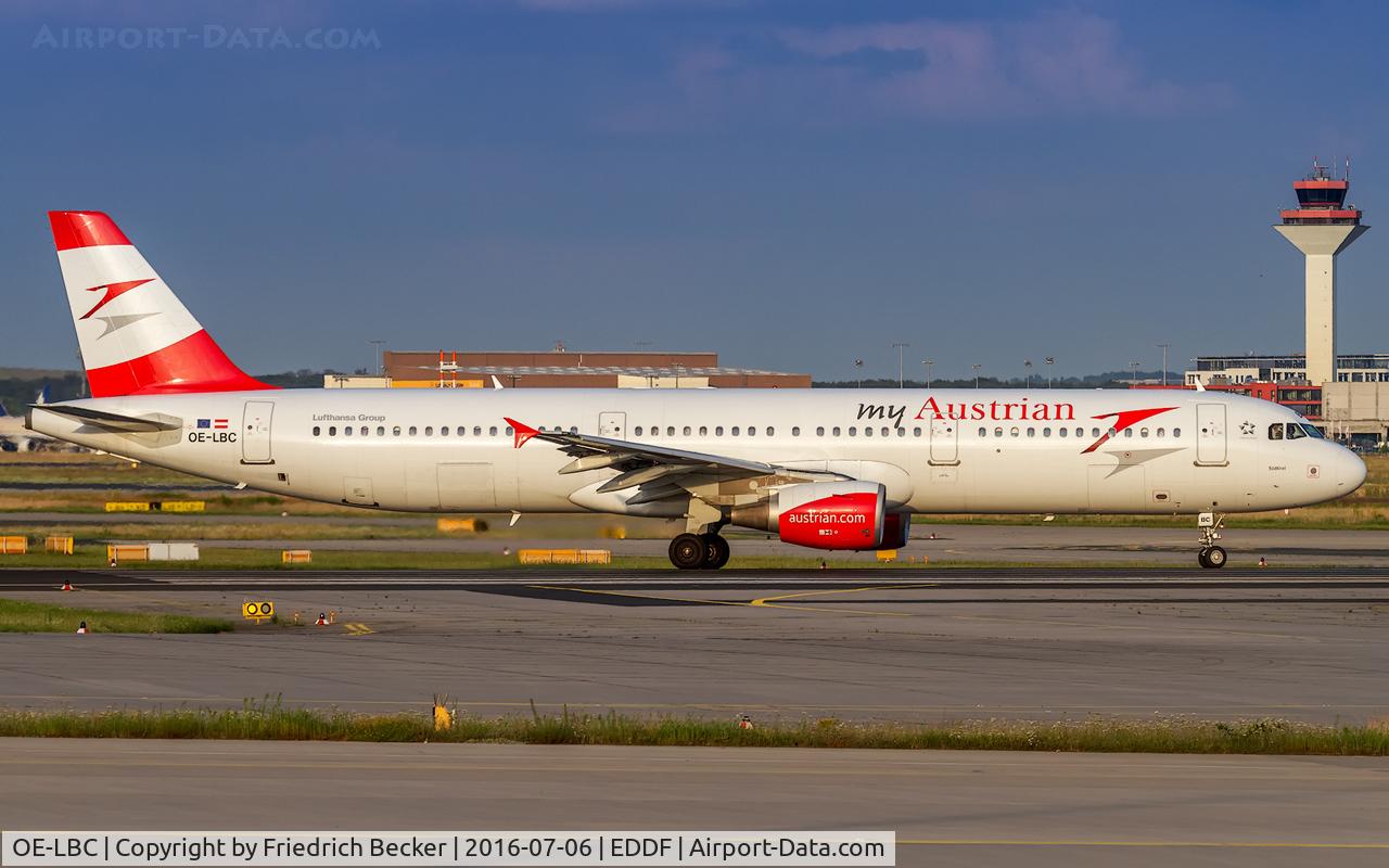 OE-LBC, 1996 Airbus A321-111 C/N 581, line up prior departure via RW18W