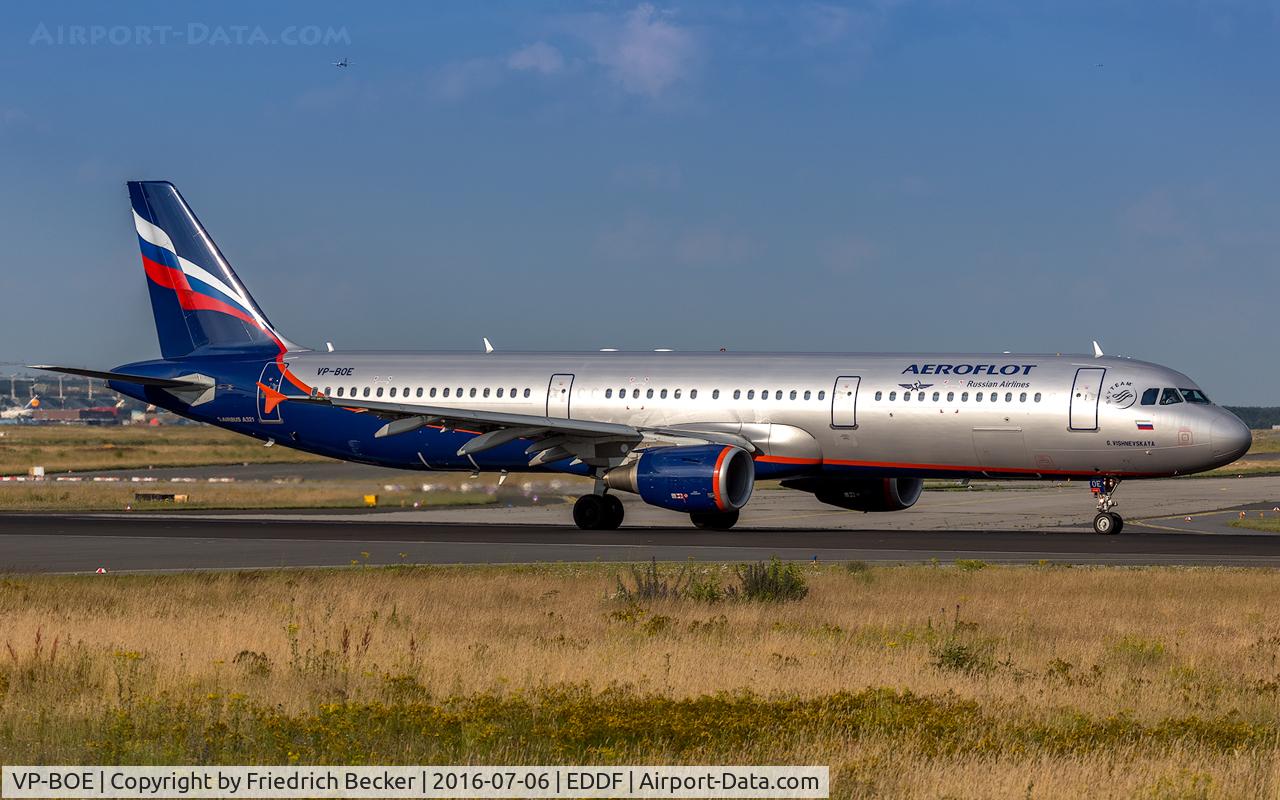 VP-BOE, 2013 Airbus A321-211 C/N 5755, departure via RW18W