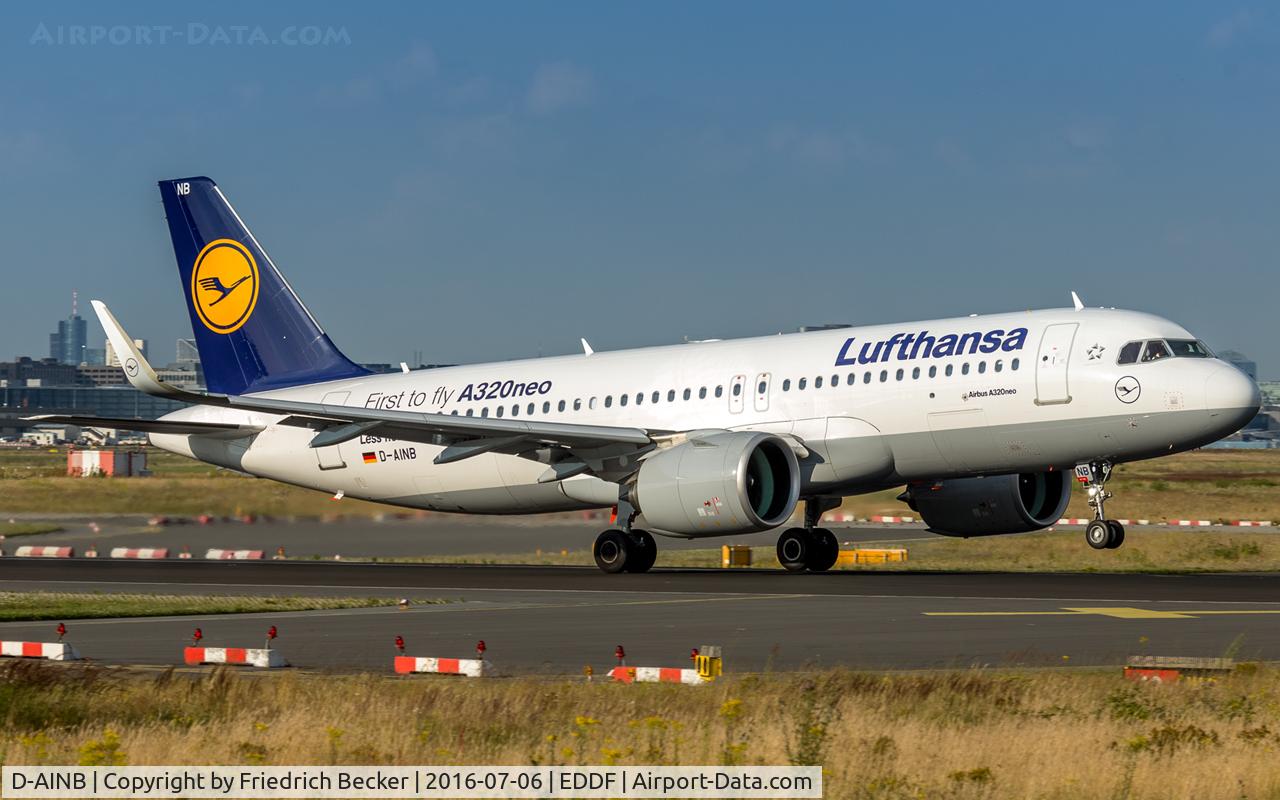 D-AINB, 2016 Airbus A320-271N C/N 6864, departure via RW18W