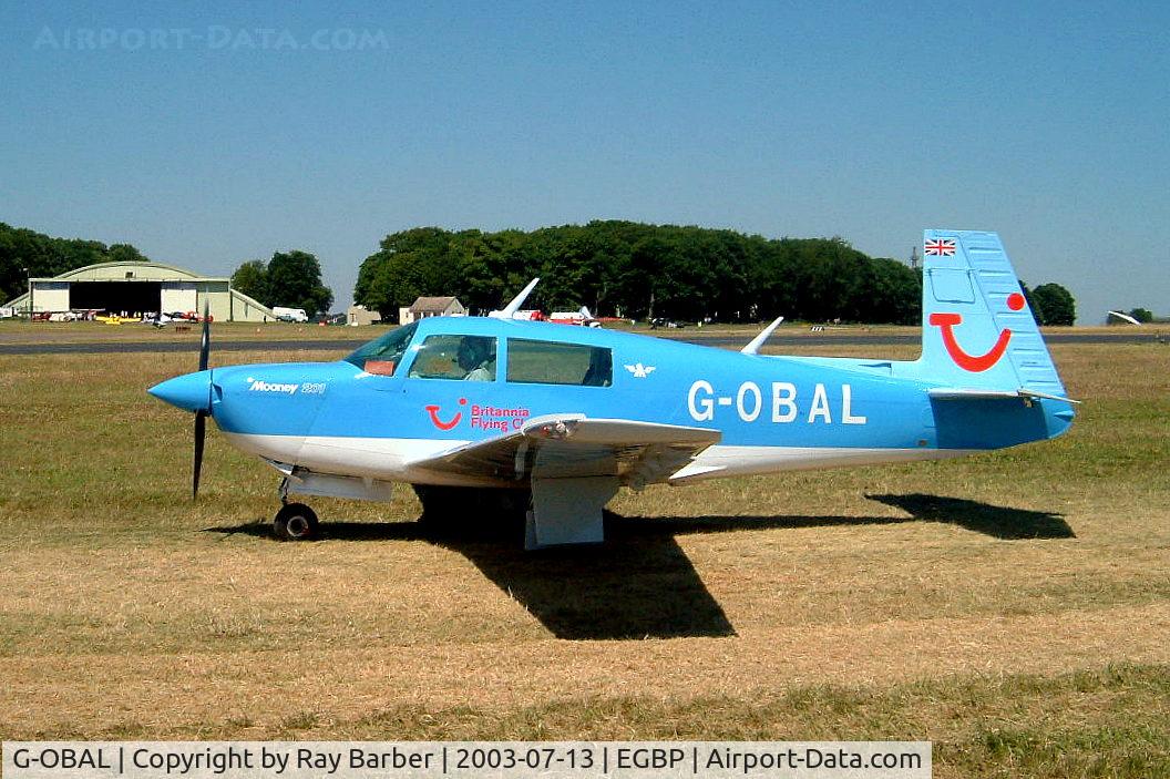 G-OBAL, 1986 Mooney M20J 201 C/N 24-1601, Mooney M.20J Model 201LM [24-1601] (Britannia Flying Club) Kemble~G 13/07/2003