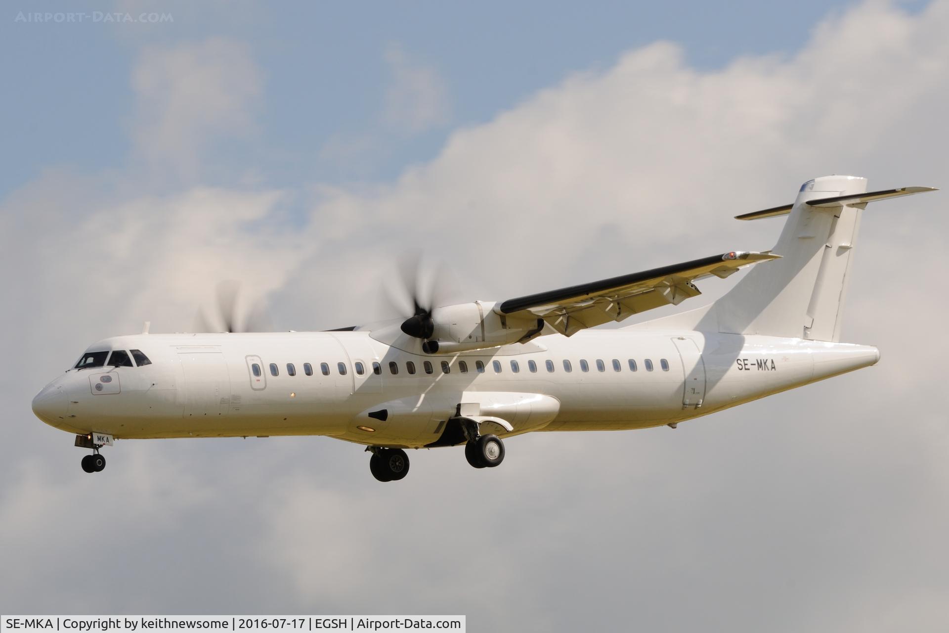 SE-MKA, 2015 ATR 72-212A C/N 1276, Arriving for paint work.