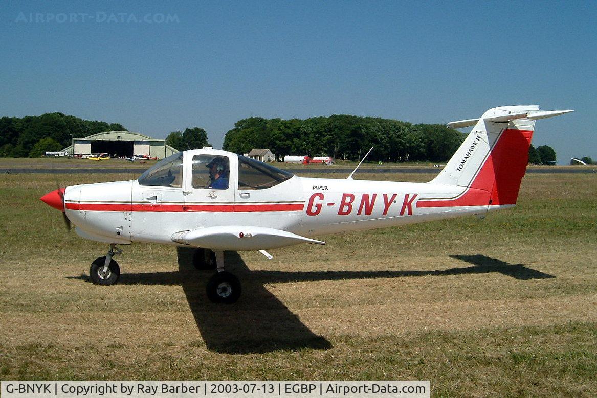 G-BNYK, 1978 Piper PA-38-112 Tomahawk Tomahawk C/N 38-78A0059, Piper PA-38-112 Tomahawk II [38-82A0059] Kemble~G 13/07/2003